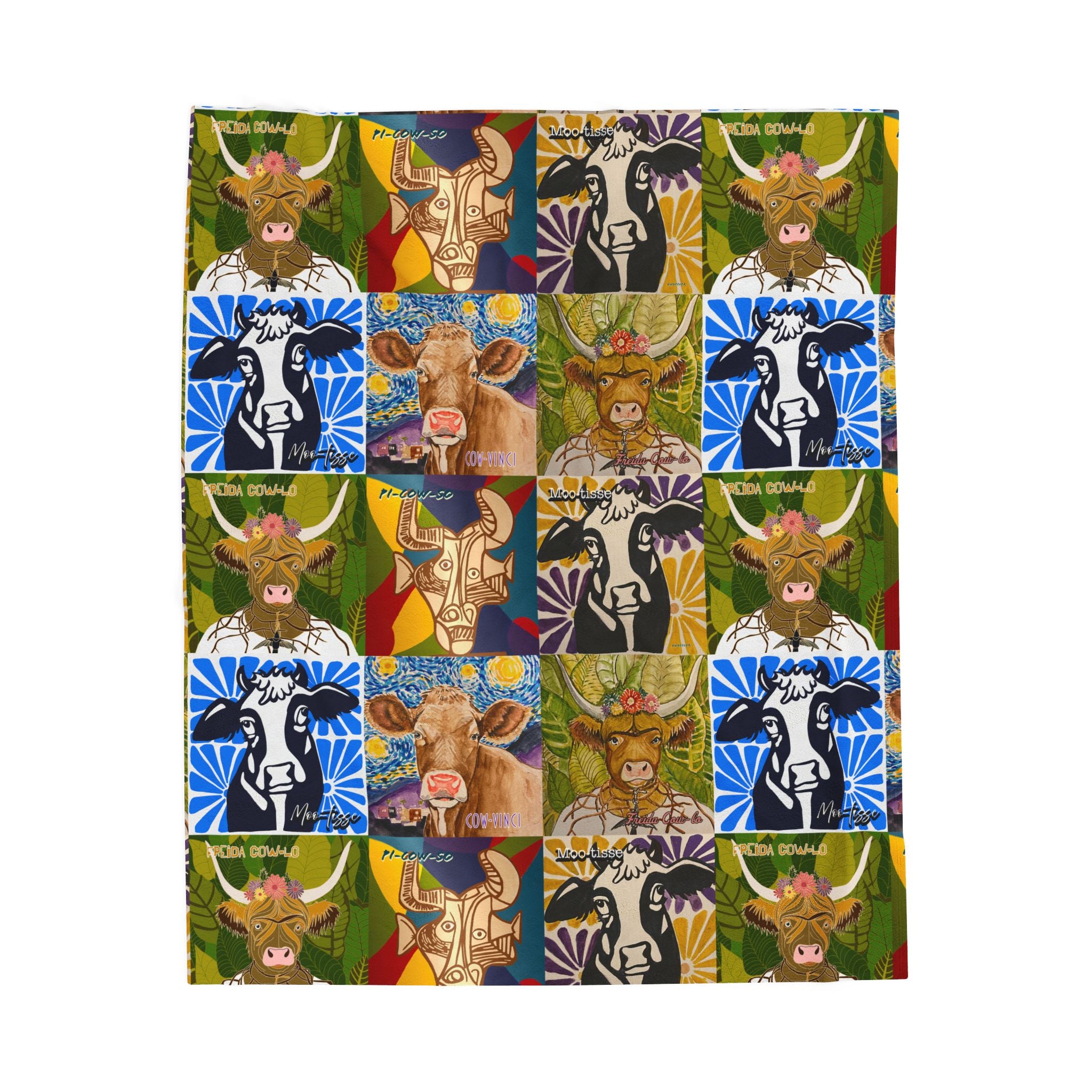 Blanket: Master Artist Cow Prints Velveteen Plush Blanket
