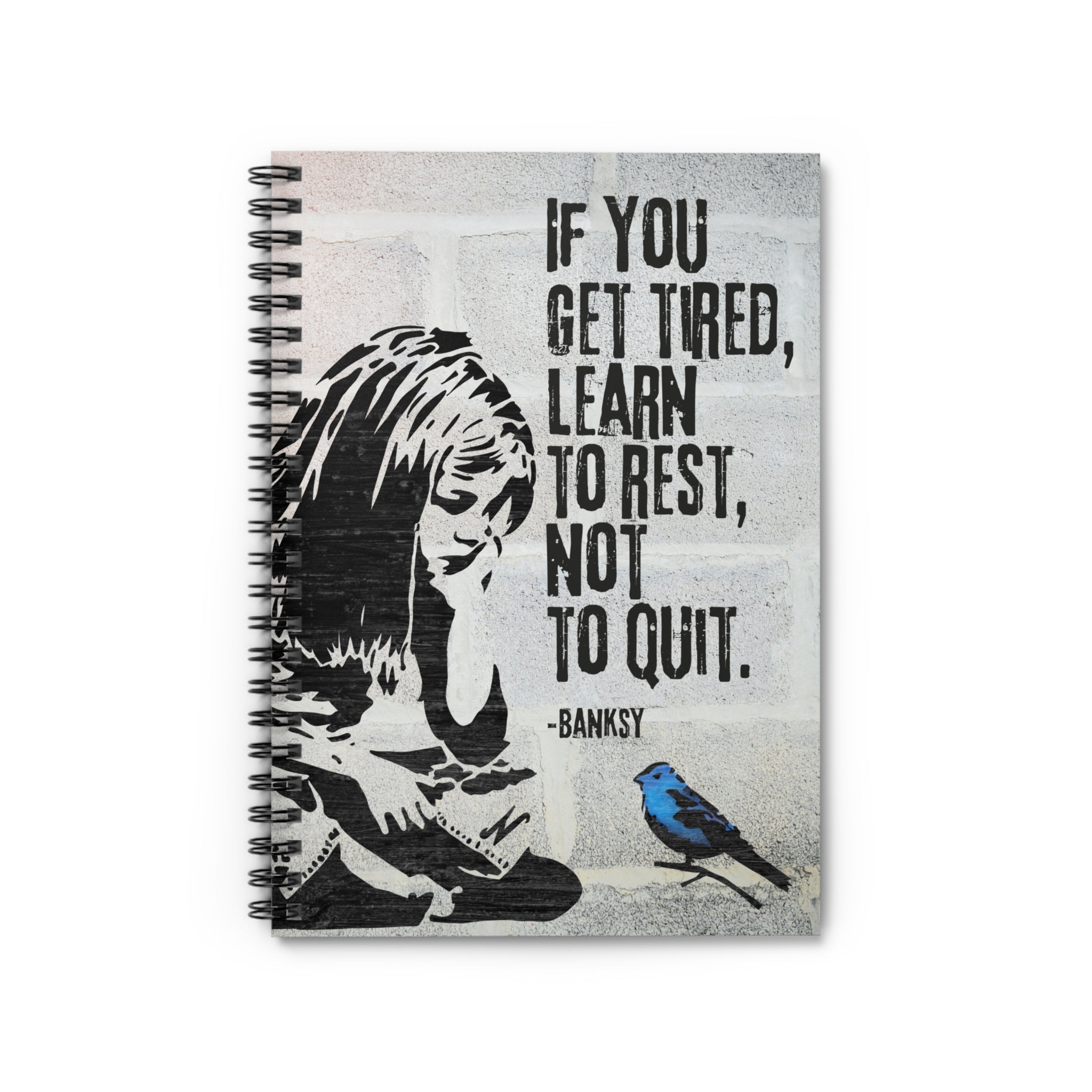 Journal: Banksy Inspired Spiral Notebook - Ruled Line