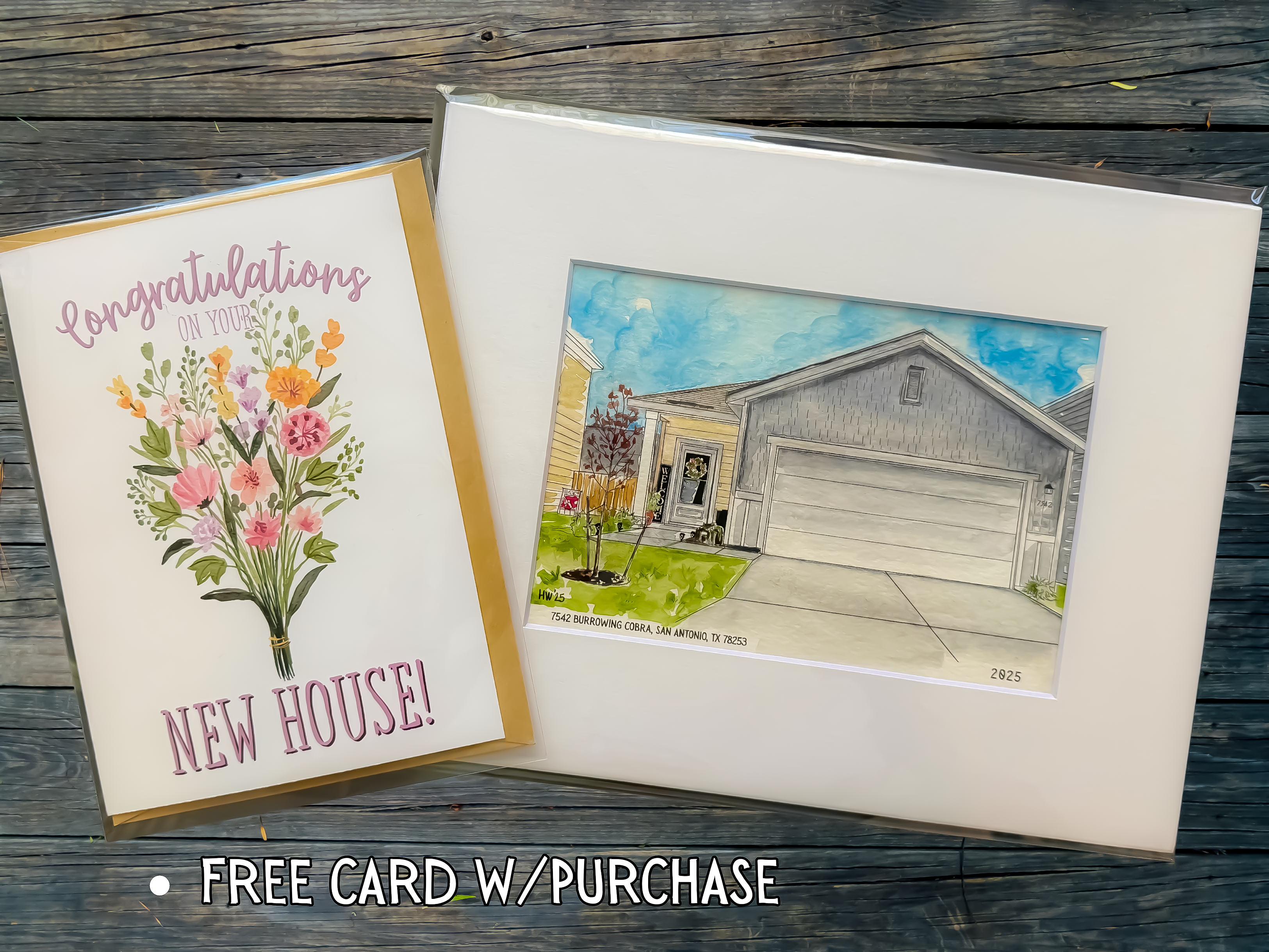 A Hand Drawn Watercolor House