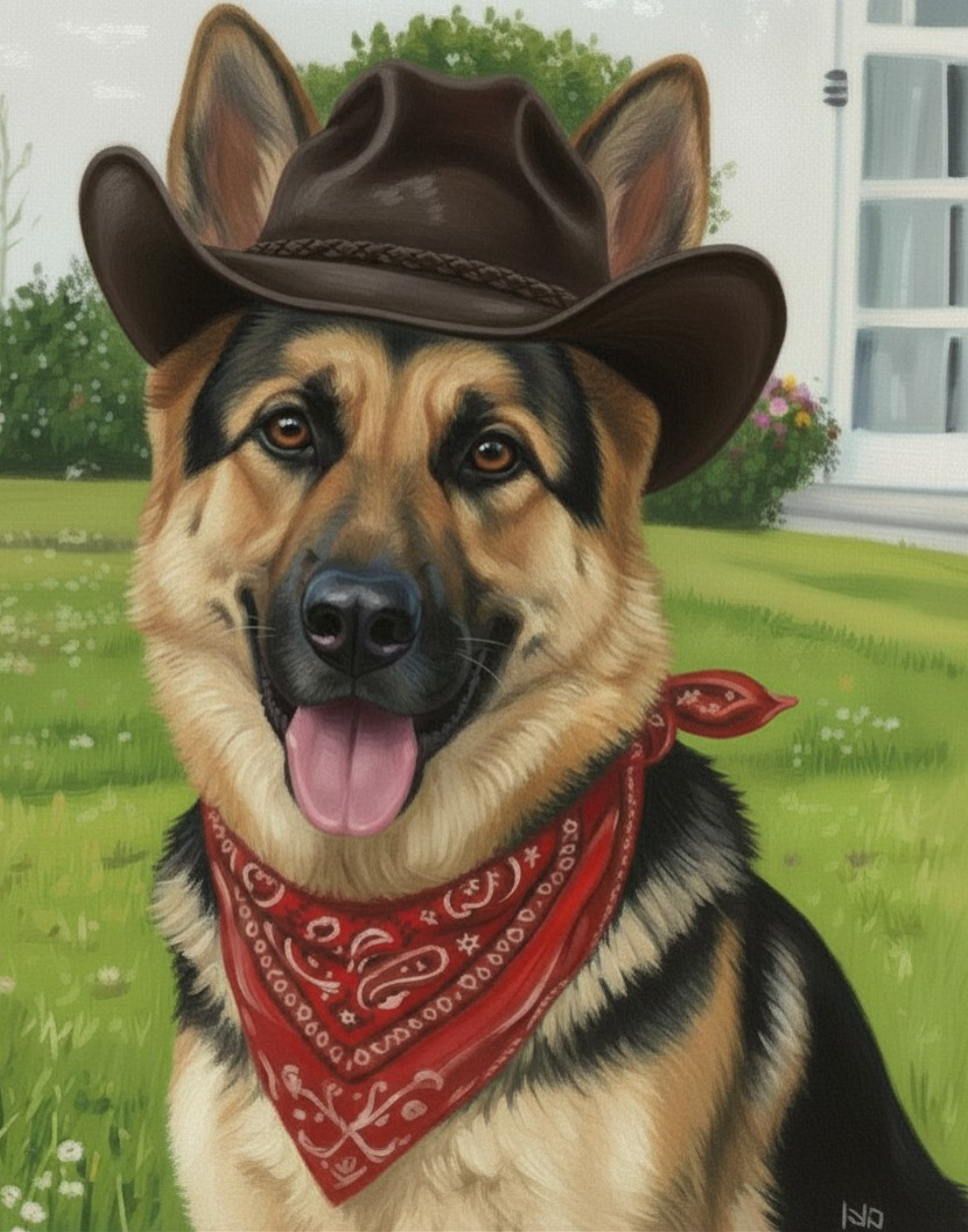 DIY Canvas Painting Kit Dog Cowboy