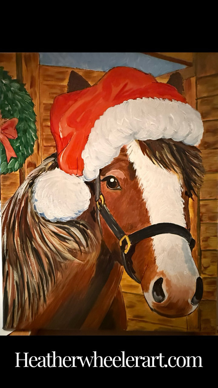 DIY Canvas Painting Kit Christmas Horse