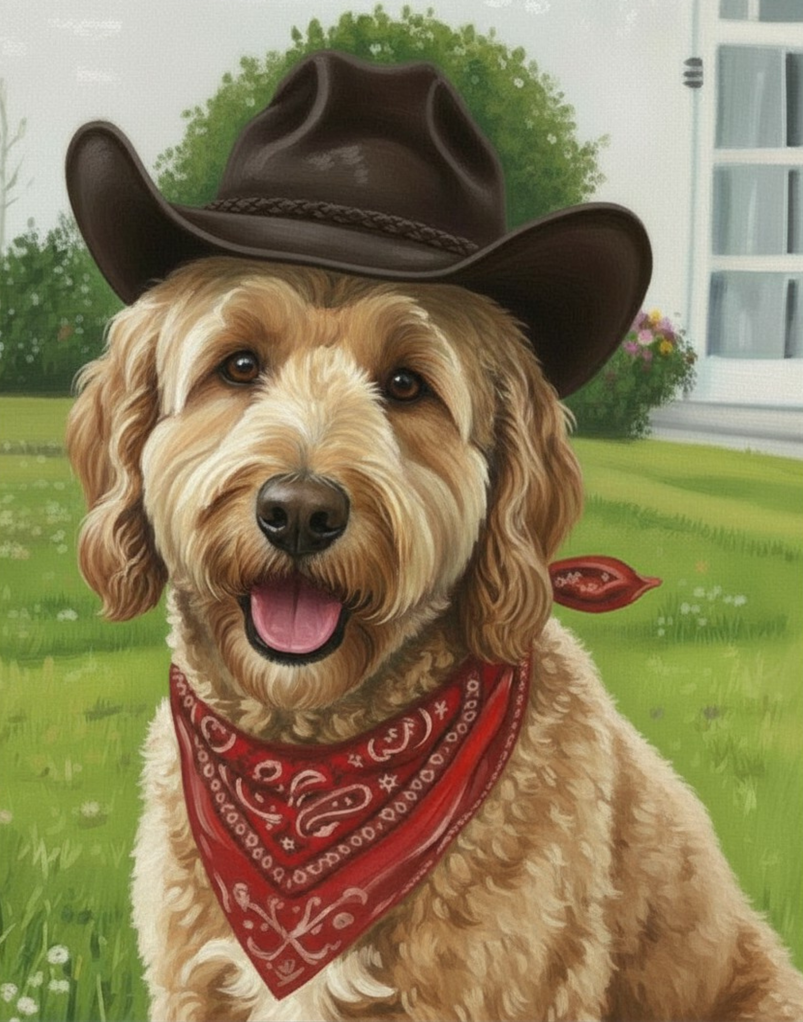 DIY Canvas Painting Kit Dog Cowboy