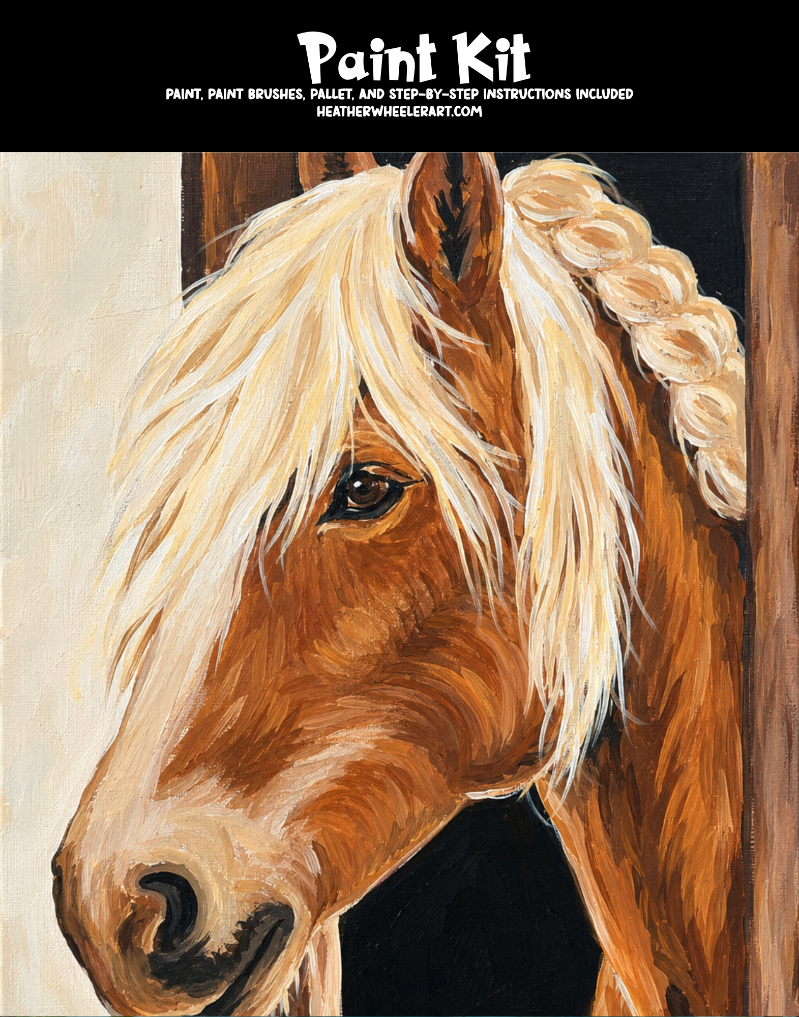 DIY Canvas Painting Kit Horse in stable