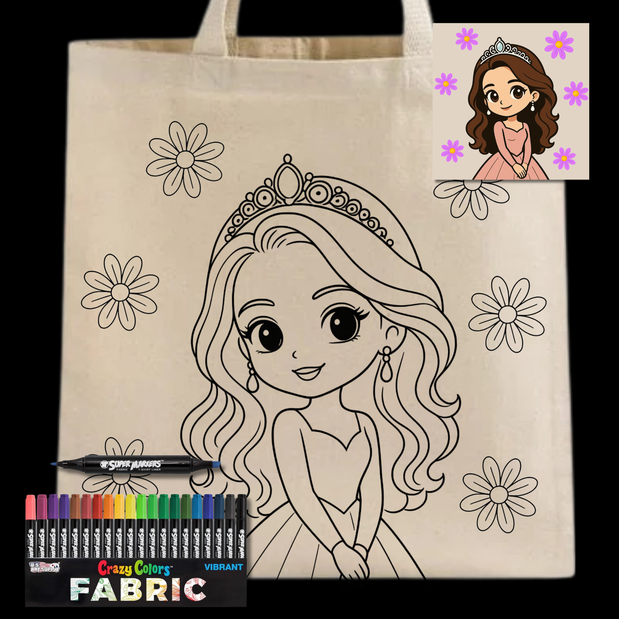 Colorable Tote Bag Princess Kate