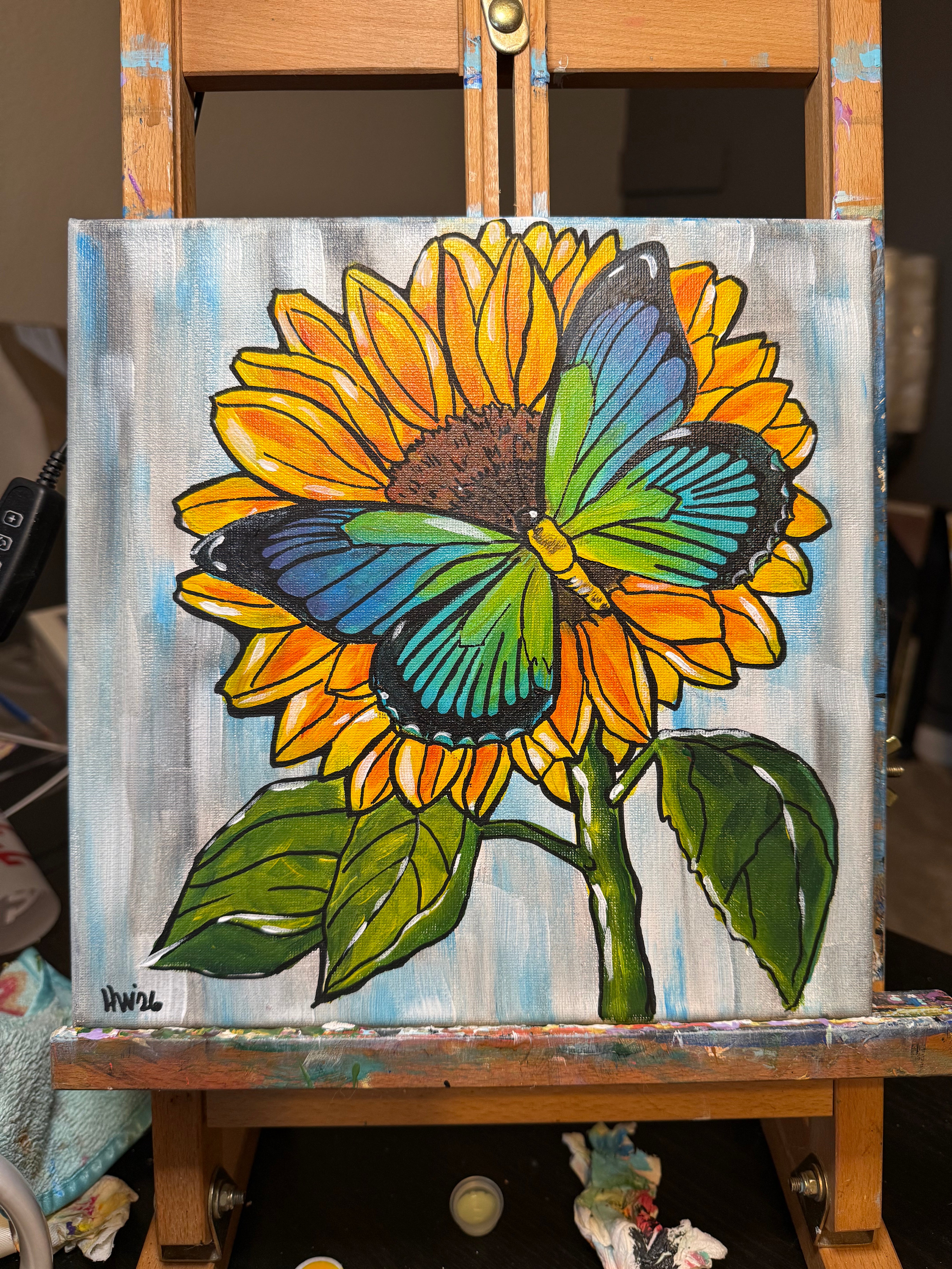 DIY Canvas Painting Kit Sunflower with Butterfly