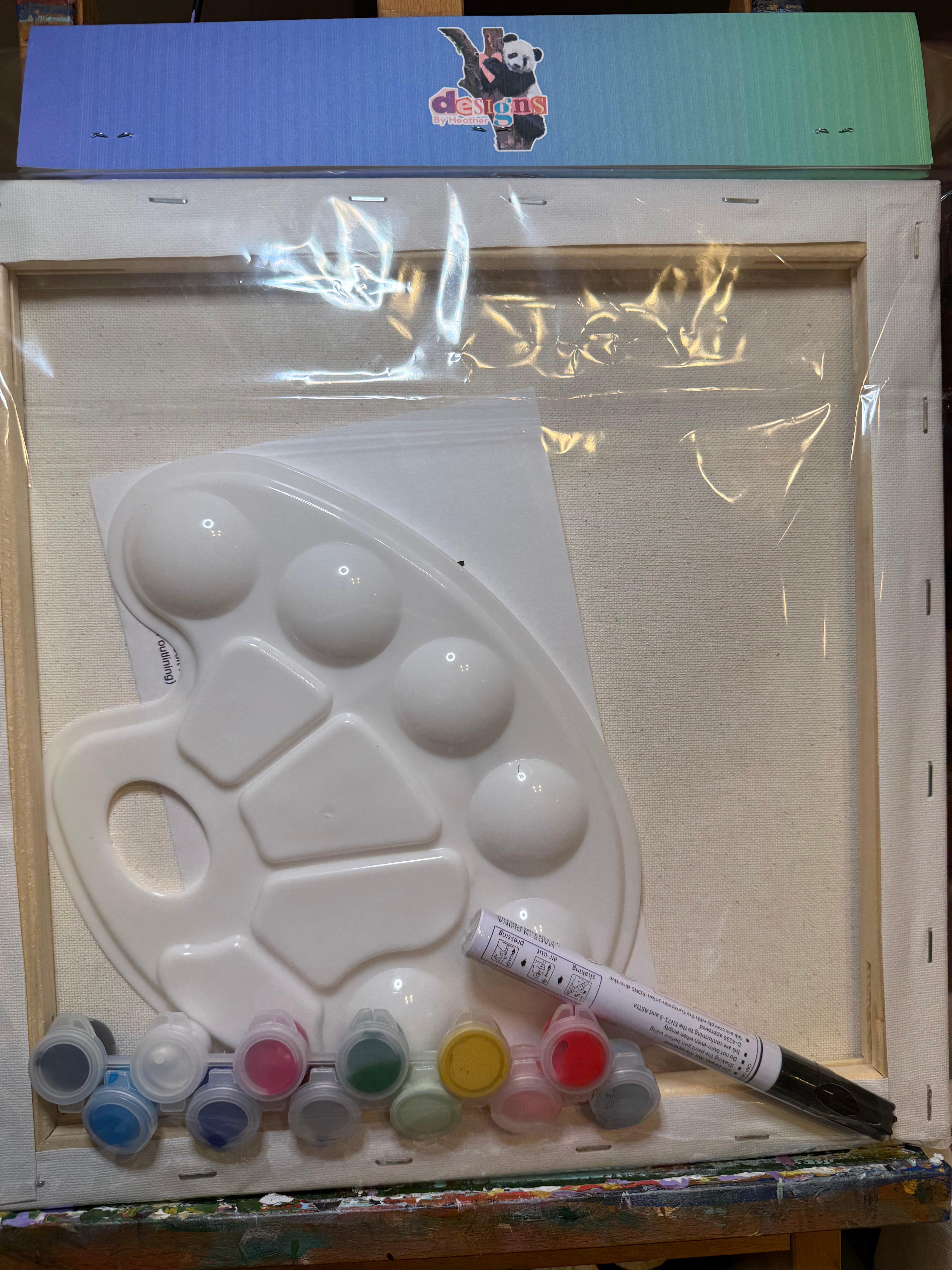 DIY Canvas Painting Kit Pig Blowing Bubbles