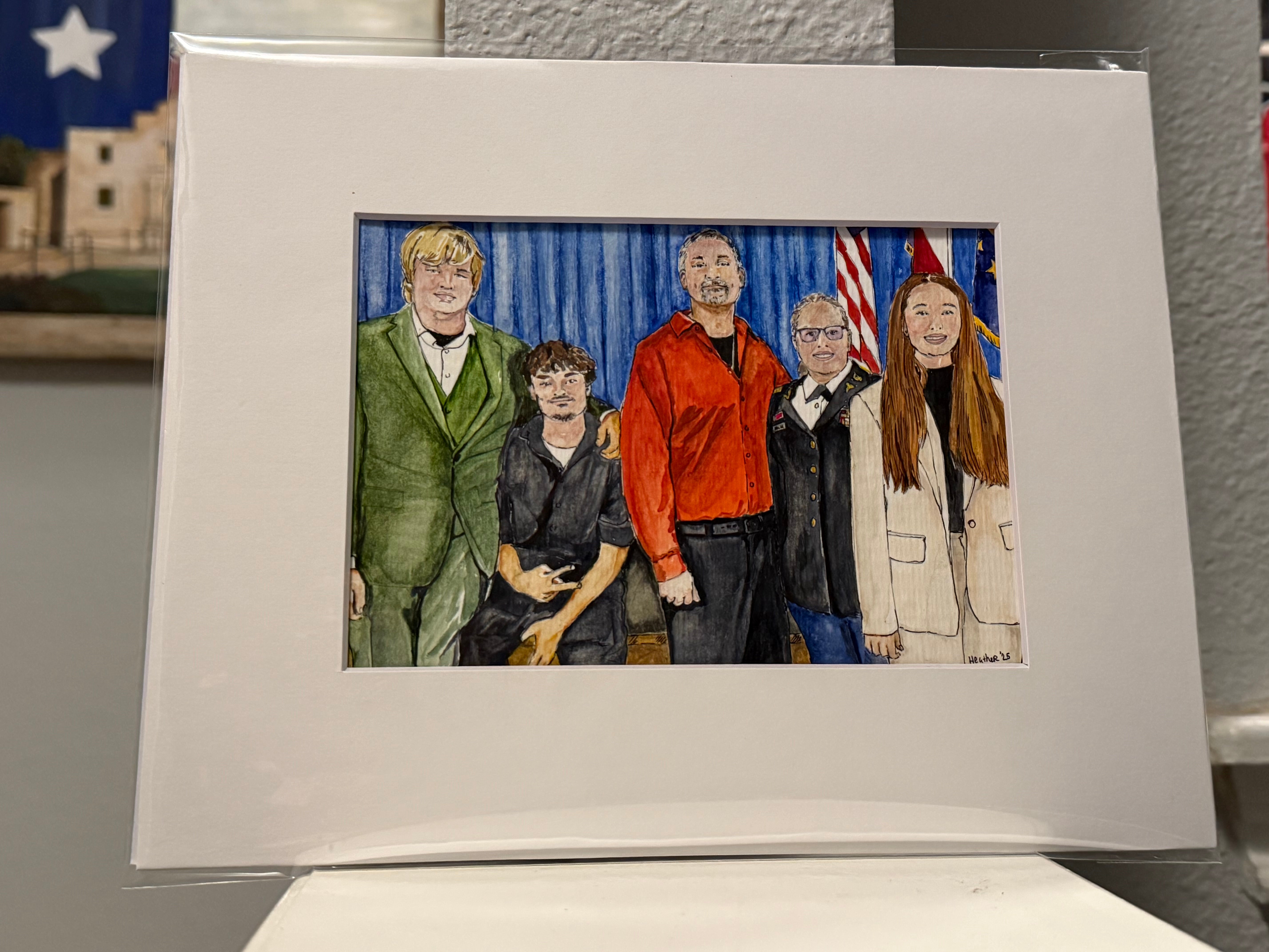 A Hand Drawn Family Watercolor Portrait