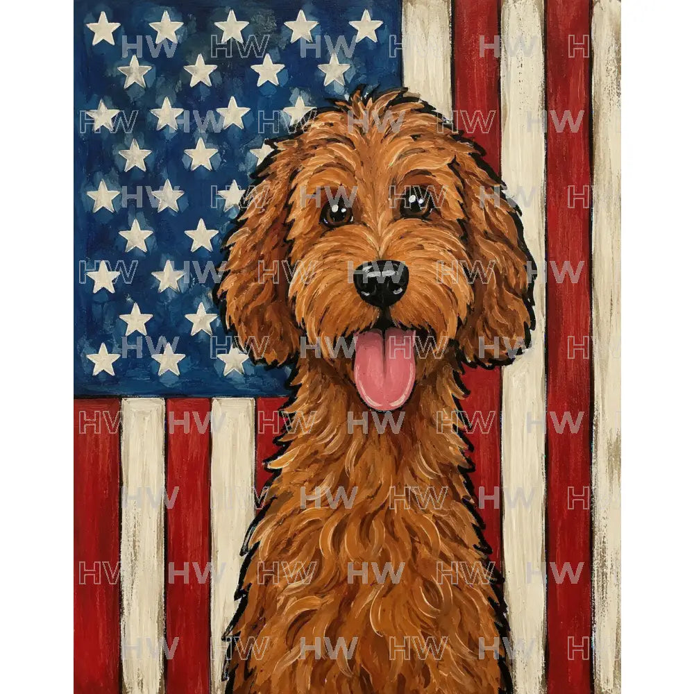 DIY Canvas Painting Kit American flag Doodle - Canvas Original