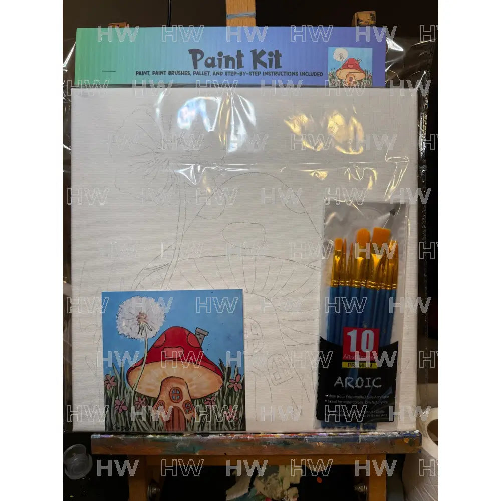 DIY Canvas Painting Kit Mushroom House Canvas Original