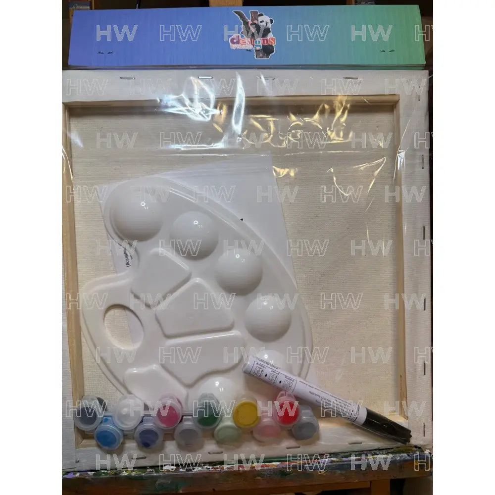 DIY Canvas Painting Kit Mushroom House Canvas Original