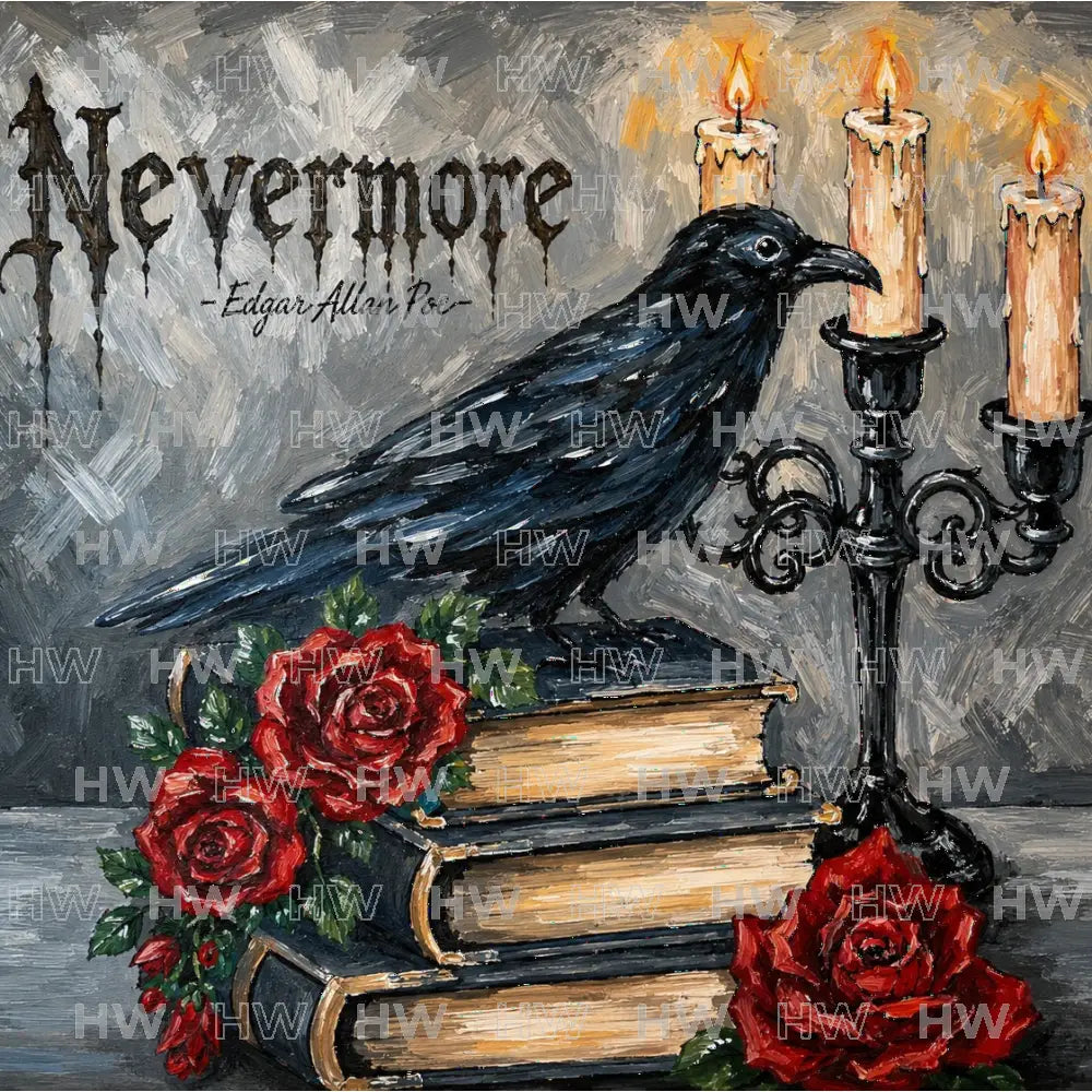 DIY Canvas Painting Kit Nevermore Poe - Canvas Original