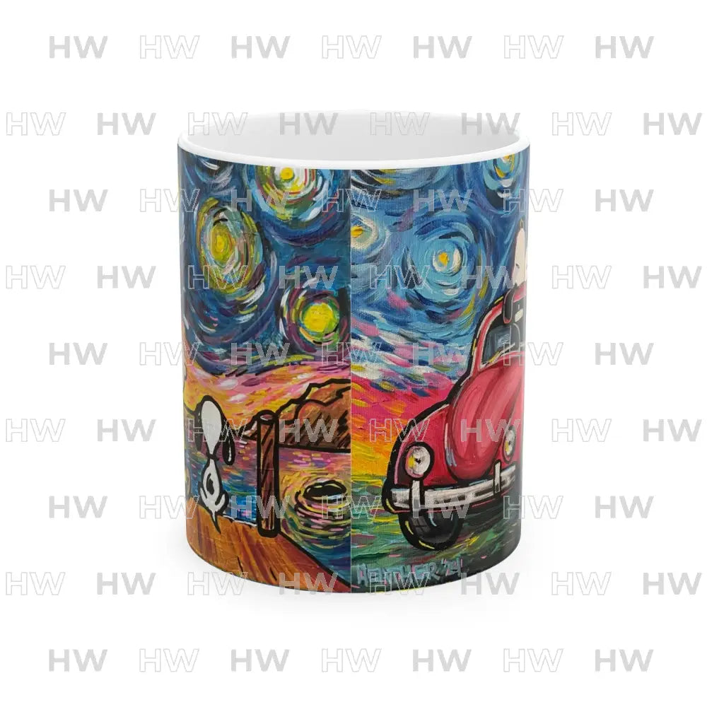 Mug: Starry Night 2 Pics Ceramic Mug (11oz 15oz) - Mug