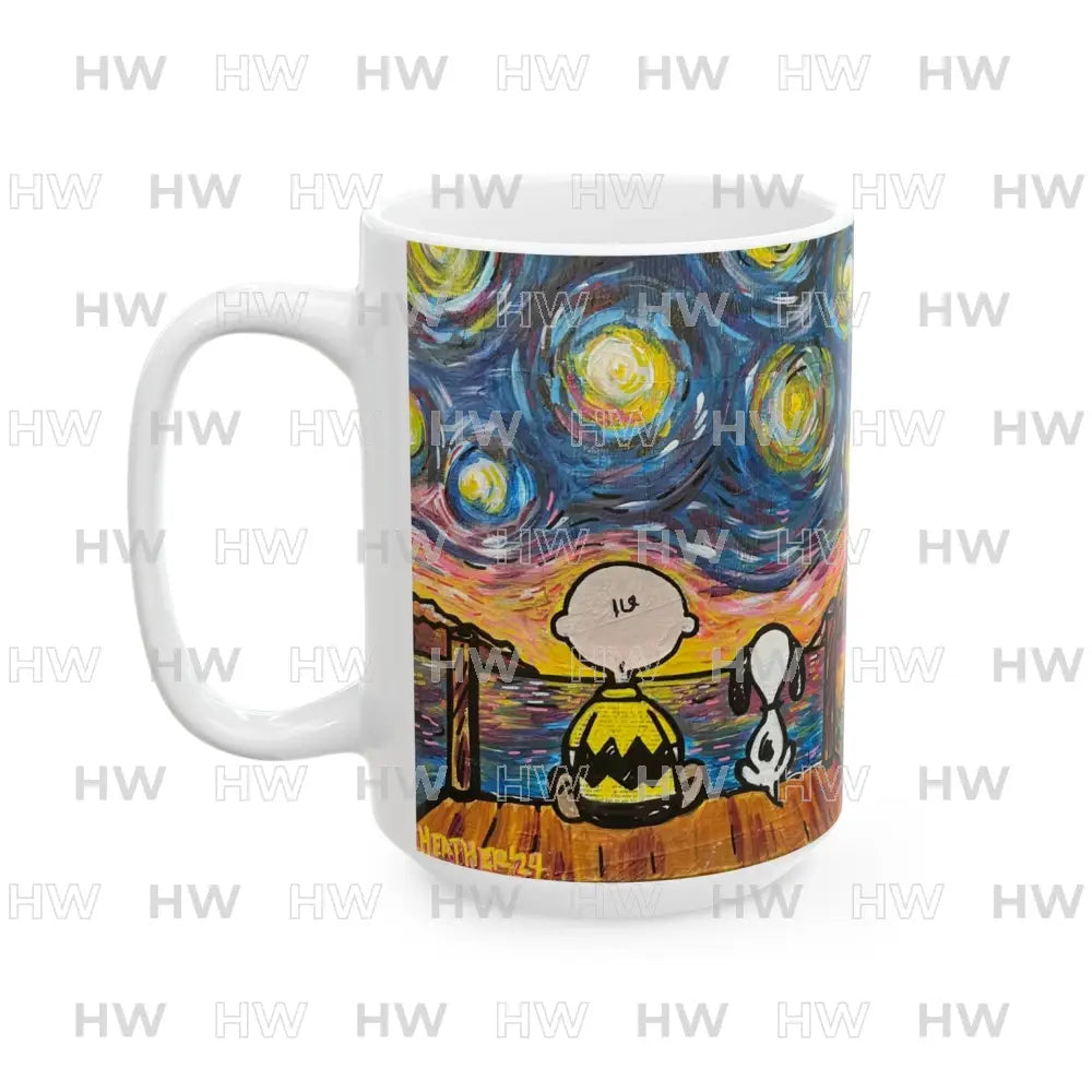 Mug: Starry Night 2 Pics Ceramic Mug (11oz 15oz) - Mug