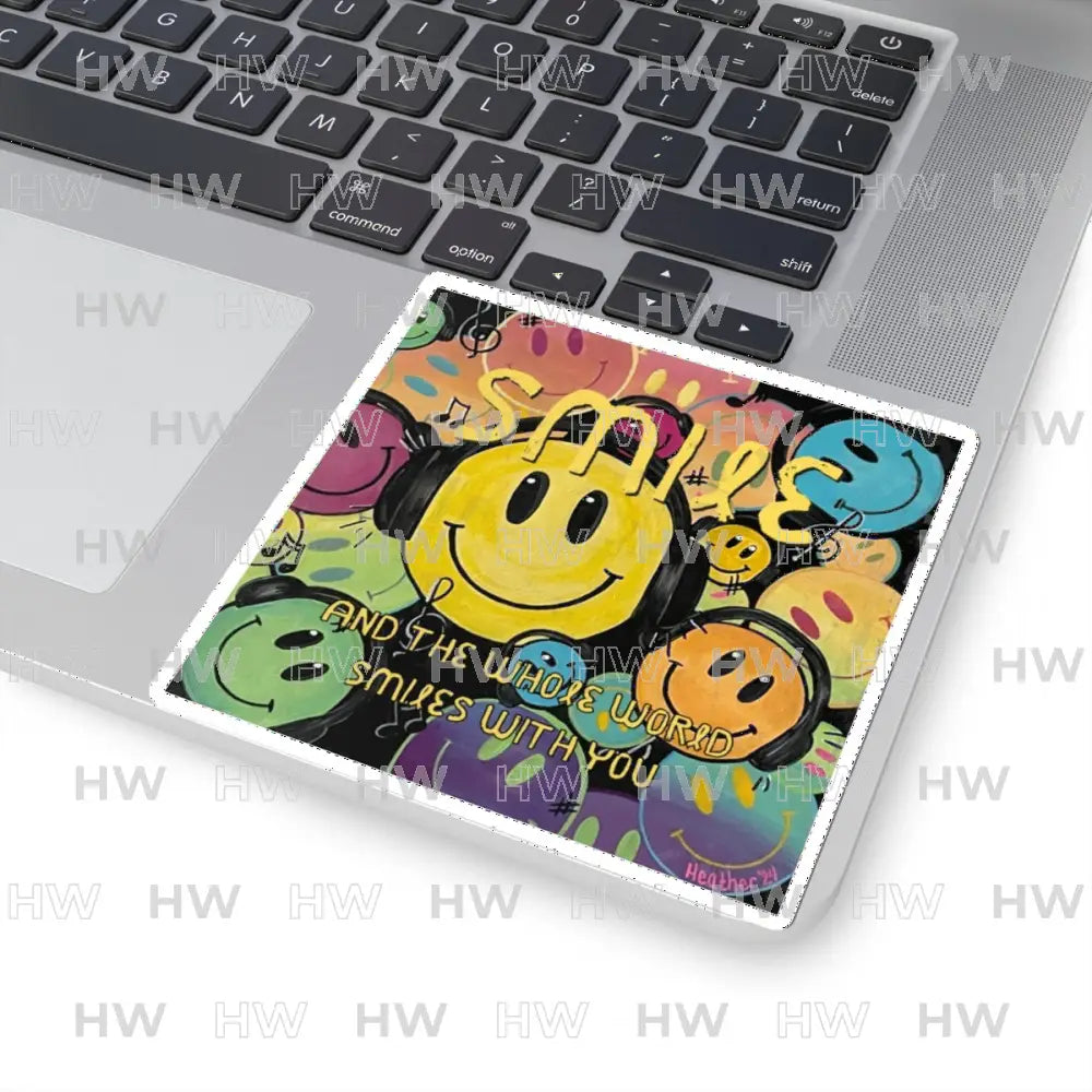Sticker: Smile and the Whole World Smiles with You Kiss-Cut Stickers - Paper products