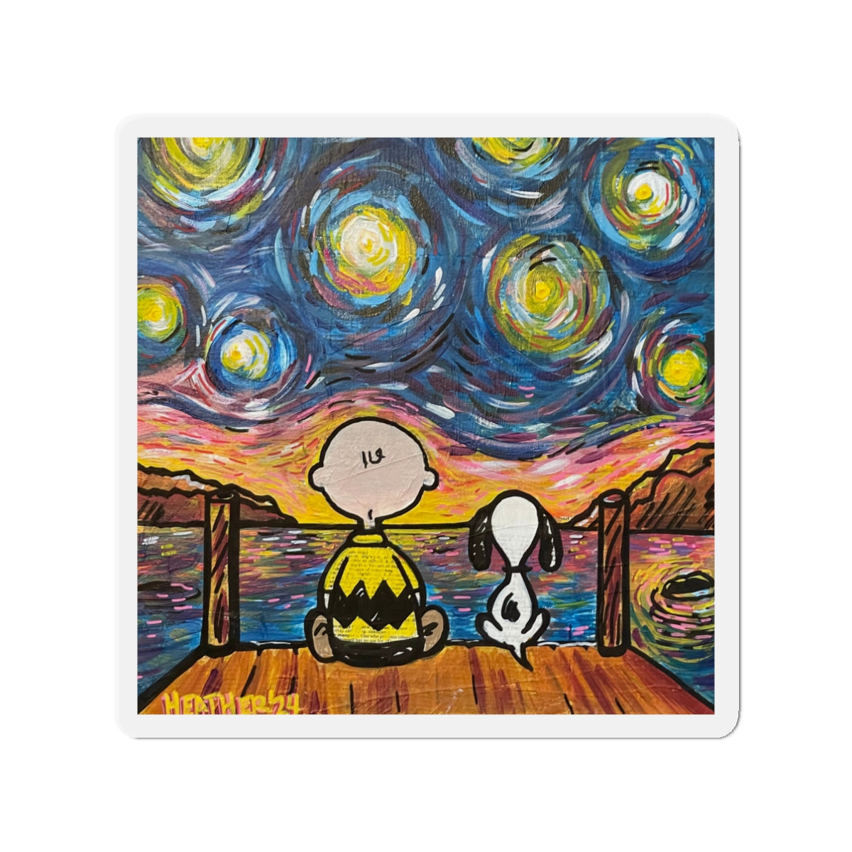 Magnet: Starry Night 2 Pondering Die-Cut Magnets