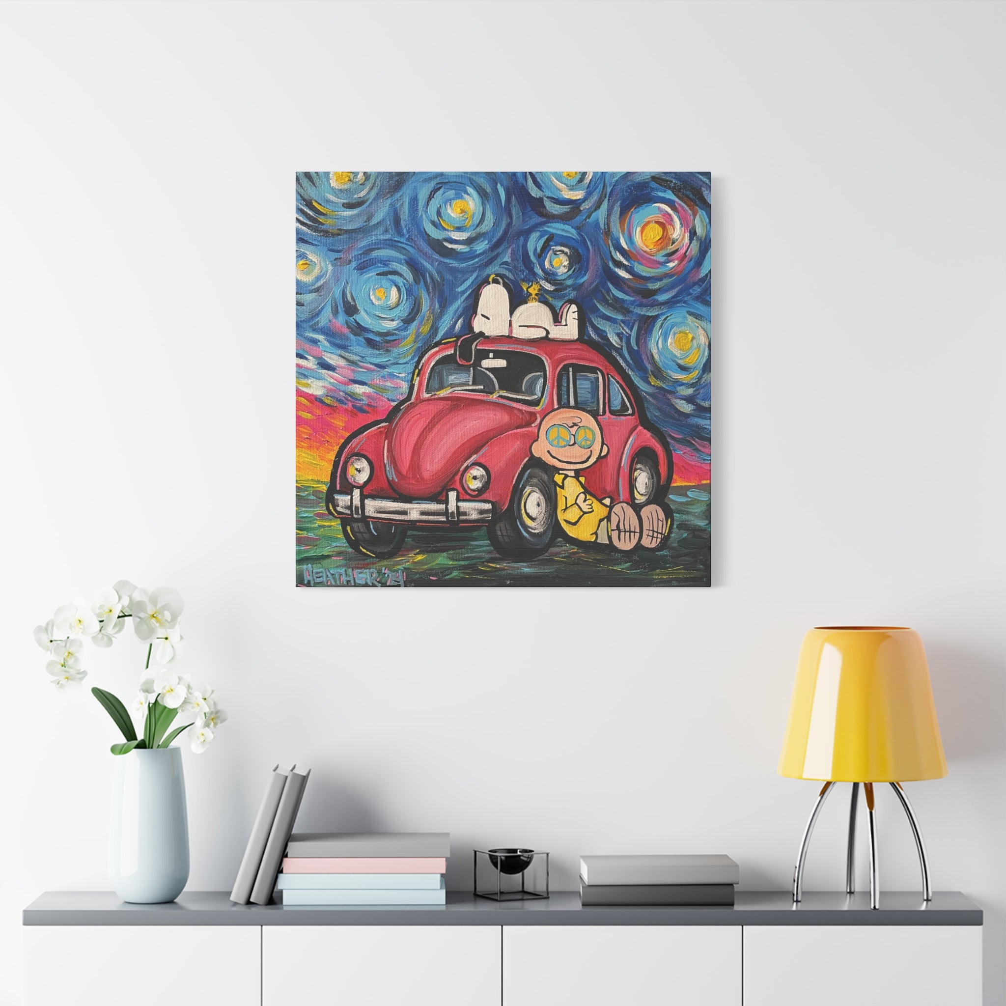 Art: Starry Night Bug Canvas Print