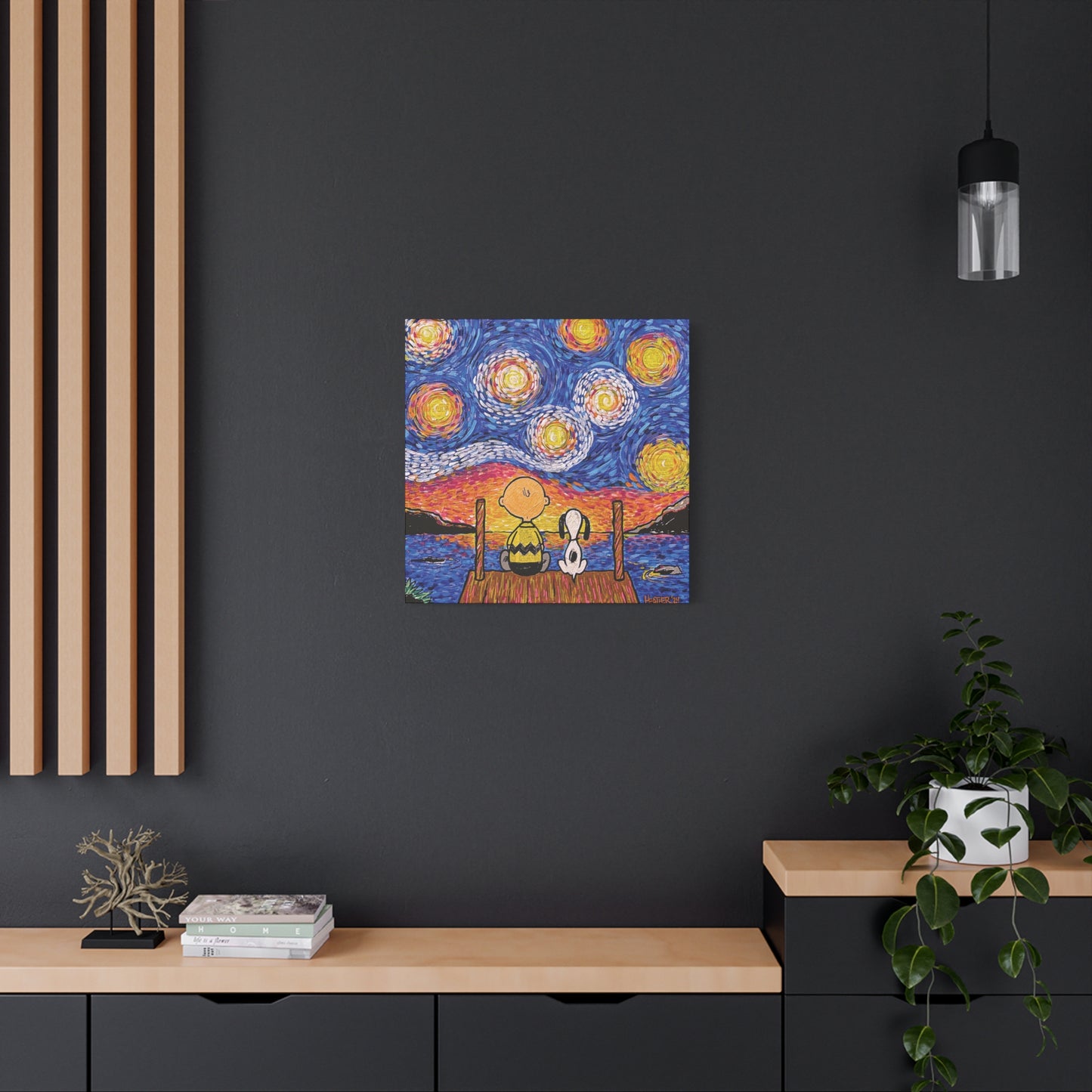 Art:  Starry Night at the River Canvas Print