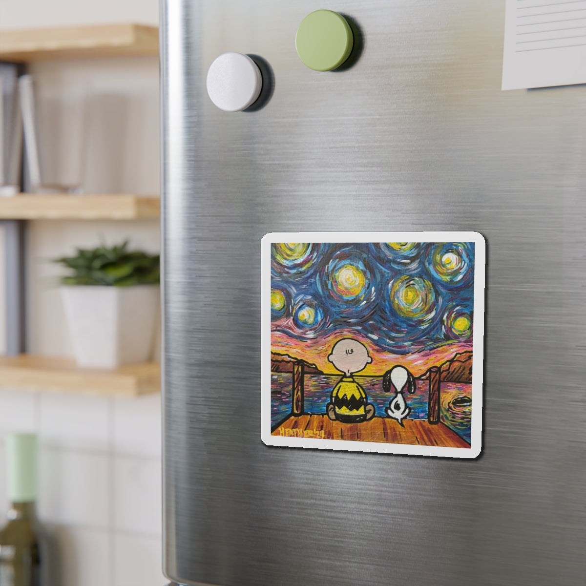Magnet: Starry Night 2 Pondering Die-Cut Magnets