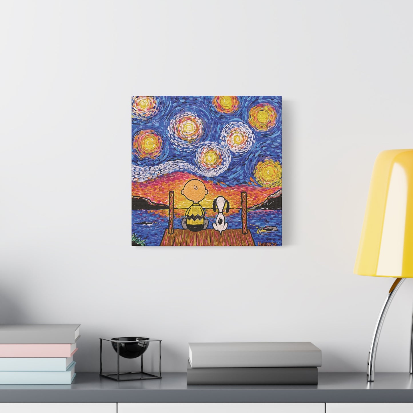 Art:  Starry Night at the River Canvas Print