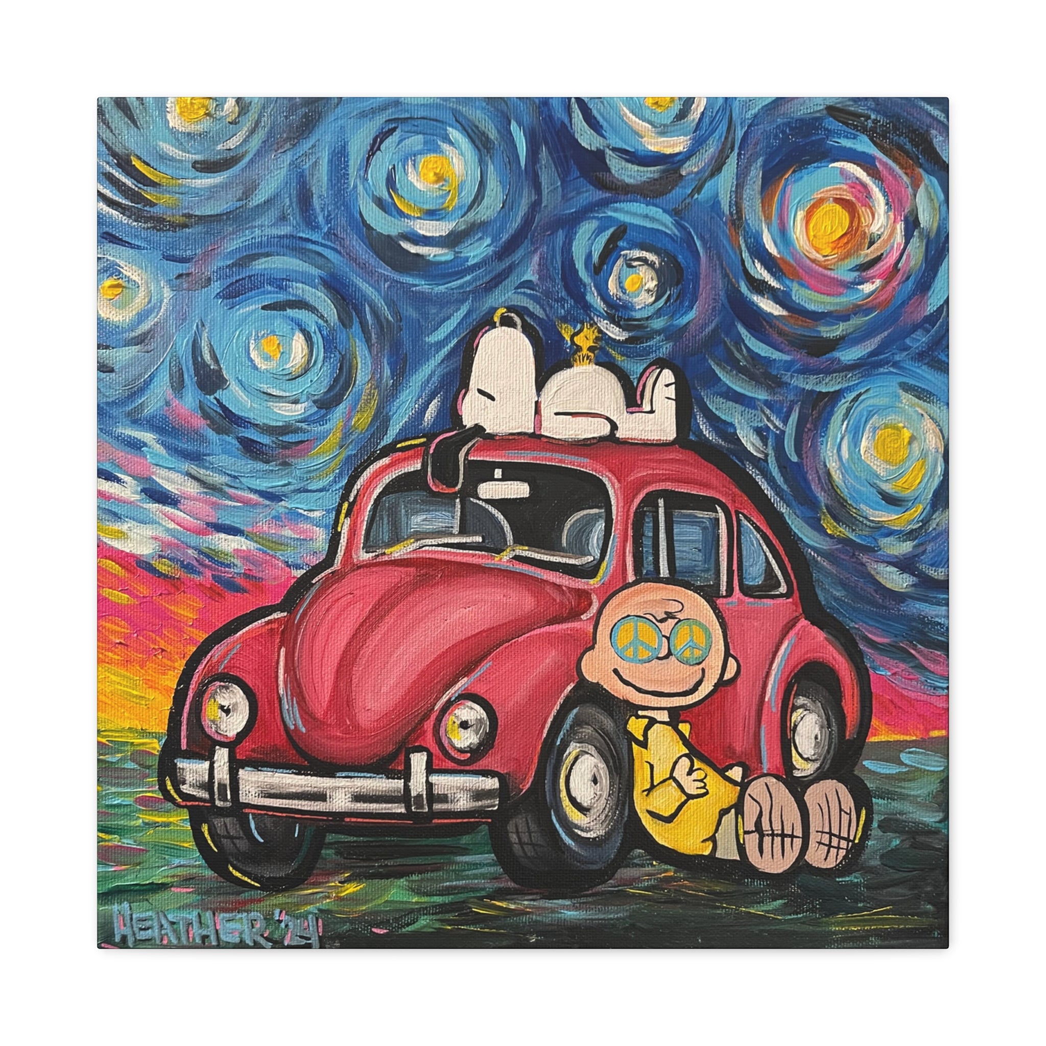 Art: Starry Night Bug Canvas Print