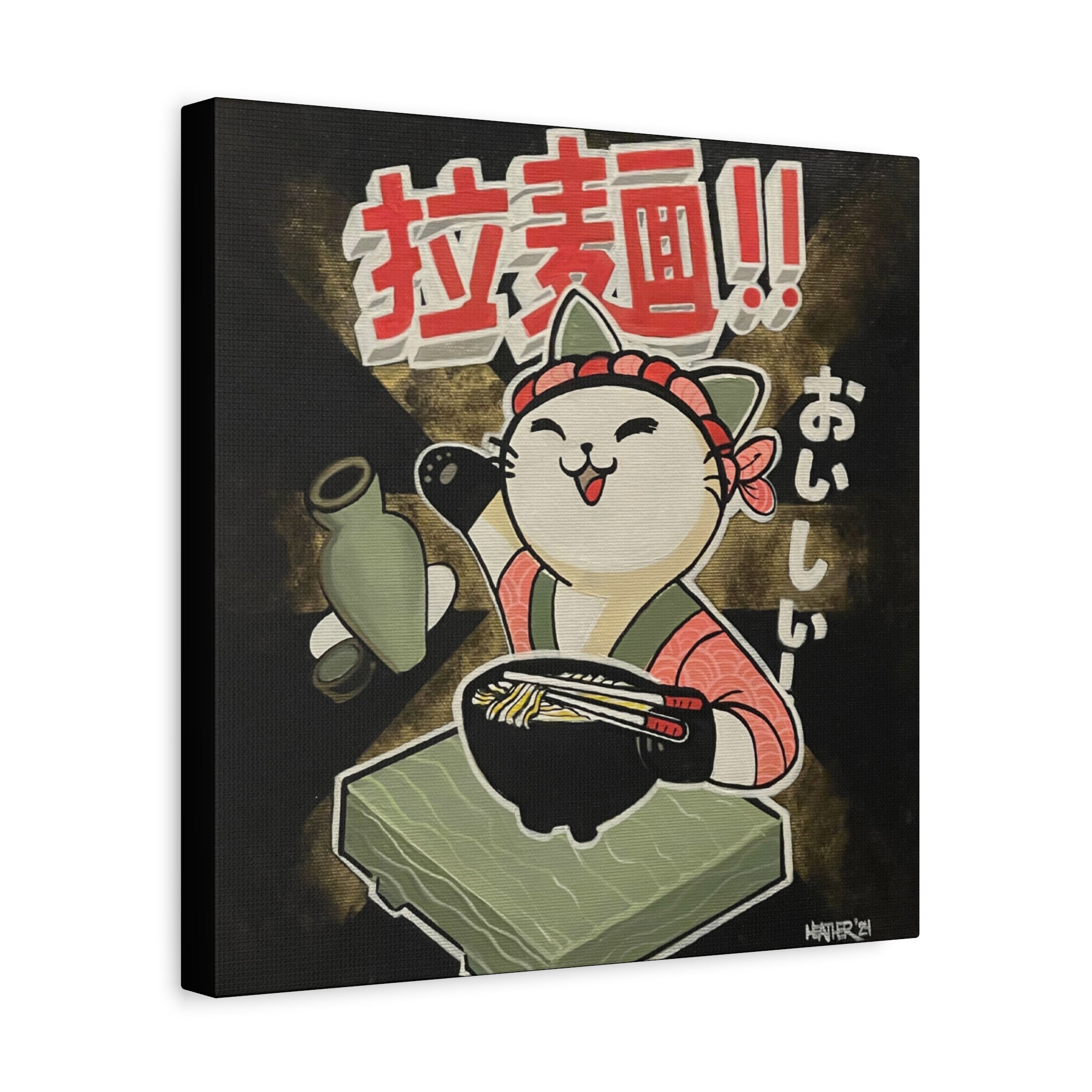 Art: Ramen Kitty Canvas Print