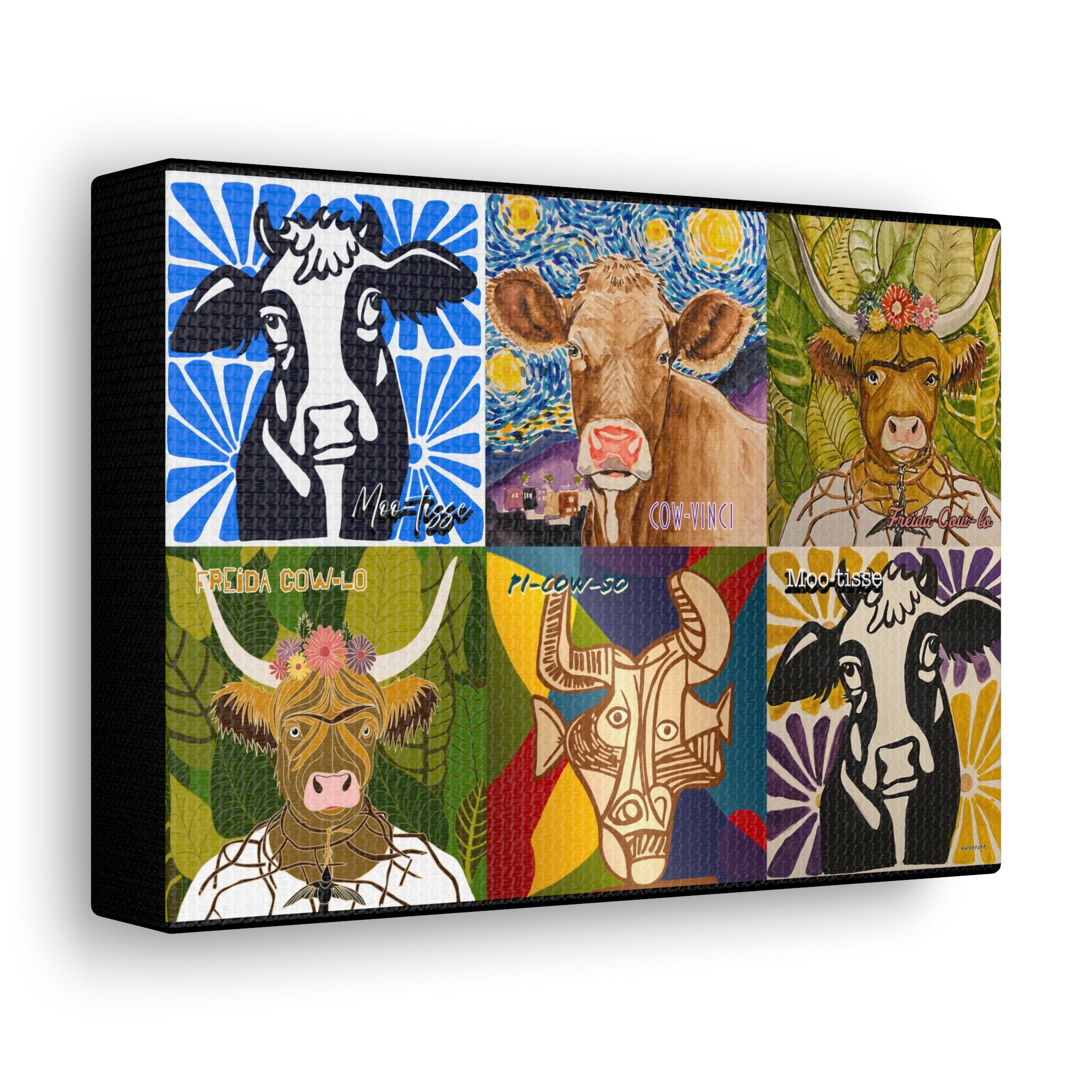 Art: Master Artist Cow Canvas Gallery Wraps - Farmhouse Wall Art for Animal Lovers