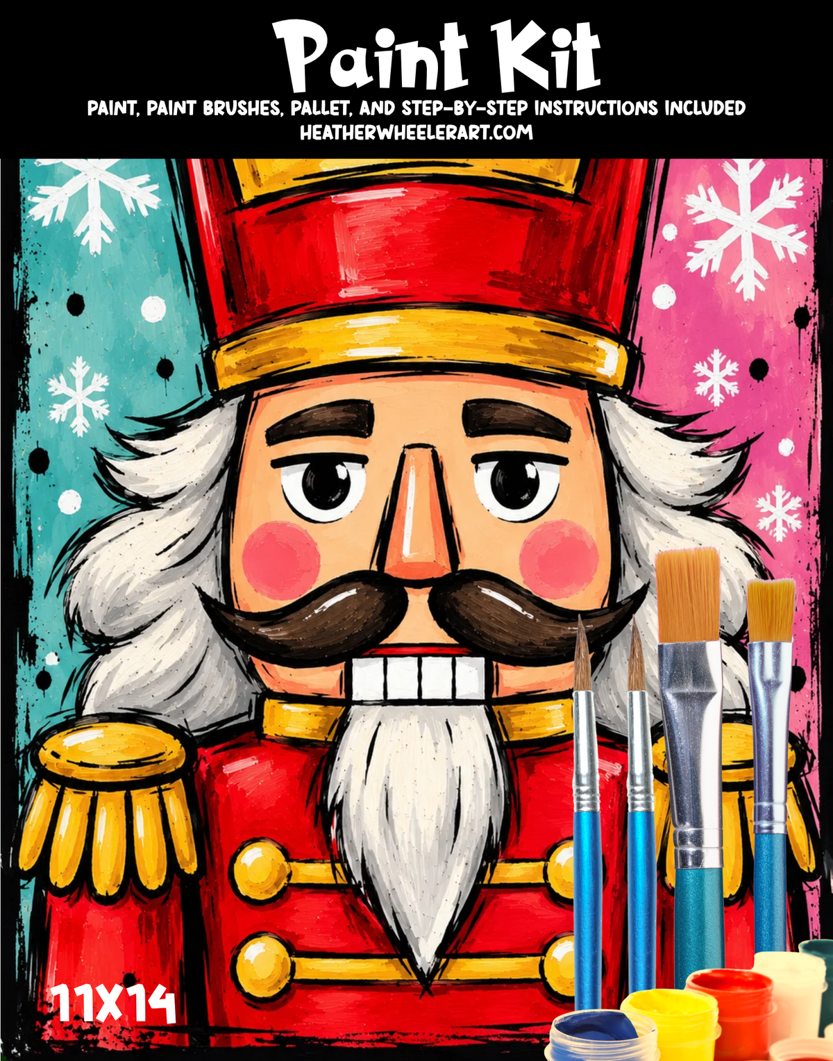 DIY Canvas Painting Kit Christmas Nutcracker