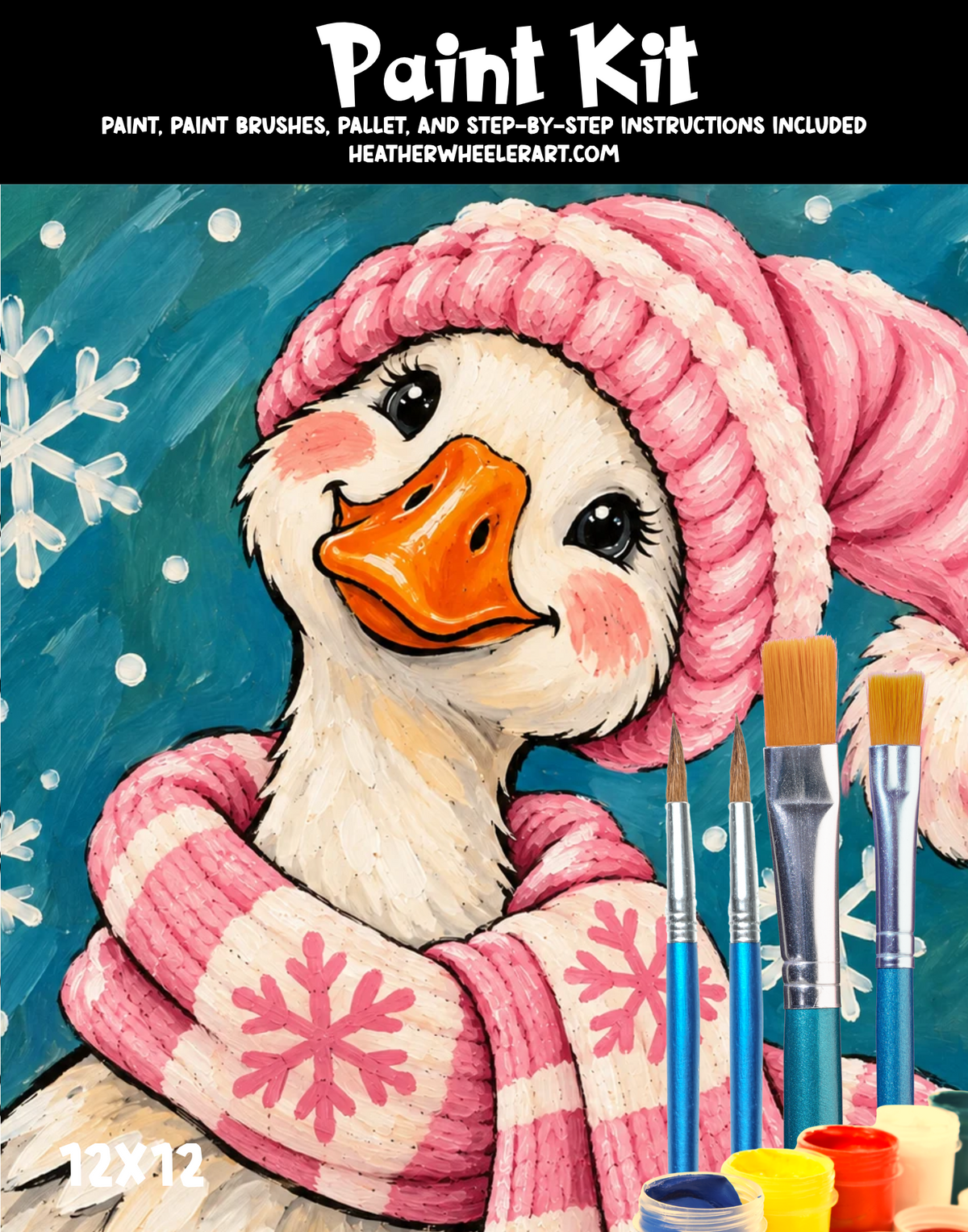 DIY Canvas Painting Kit Christmas Goose