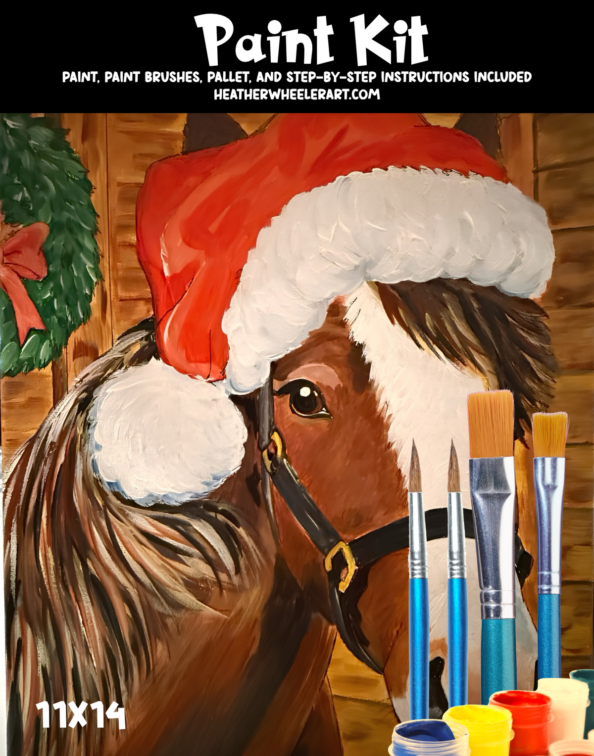 DIY Canvas Painting Kit Christmas Horse