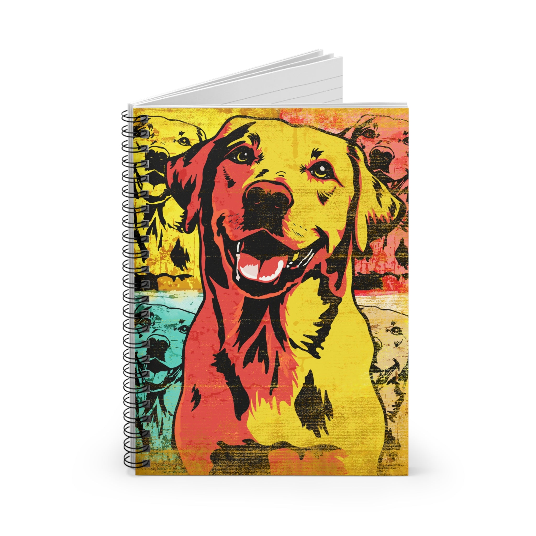 Journal: Yellow Retriever Journal Spiral Notebook - Ruled Line