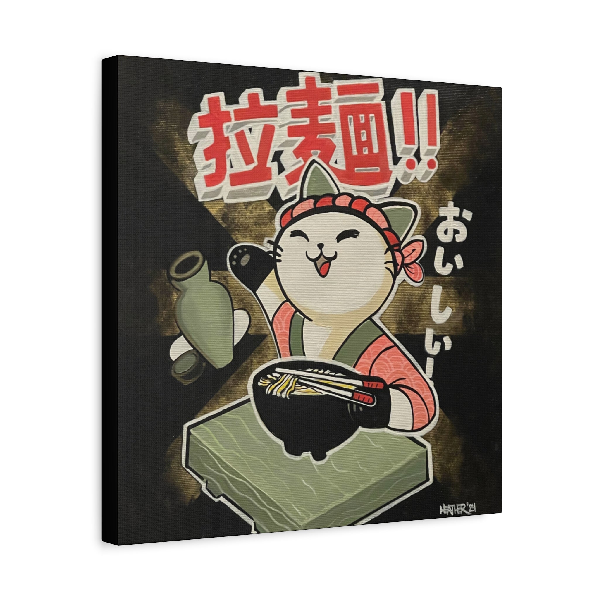 Art: Ramen Kitty Canvas Print