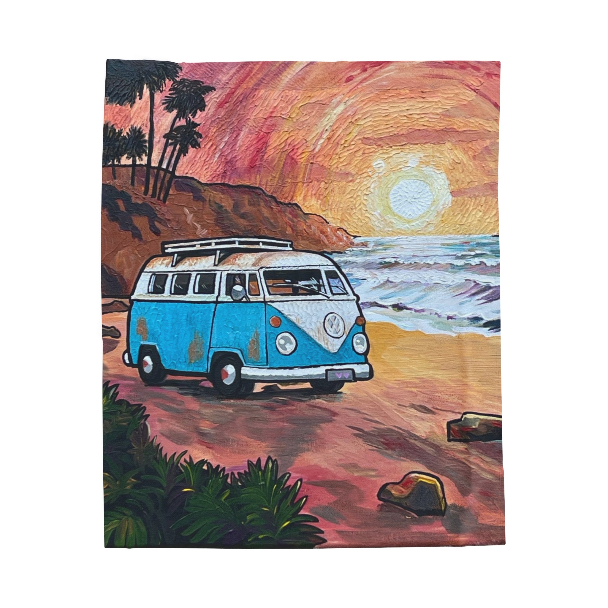 Blanket: California Coast Velveteen Plush Blanket