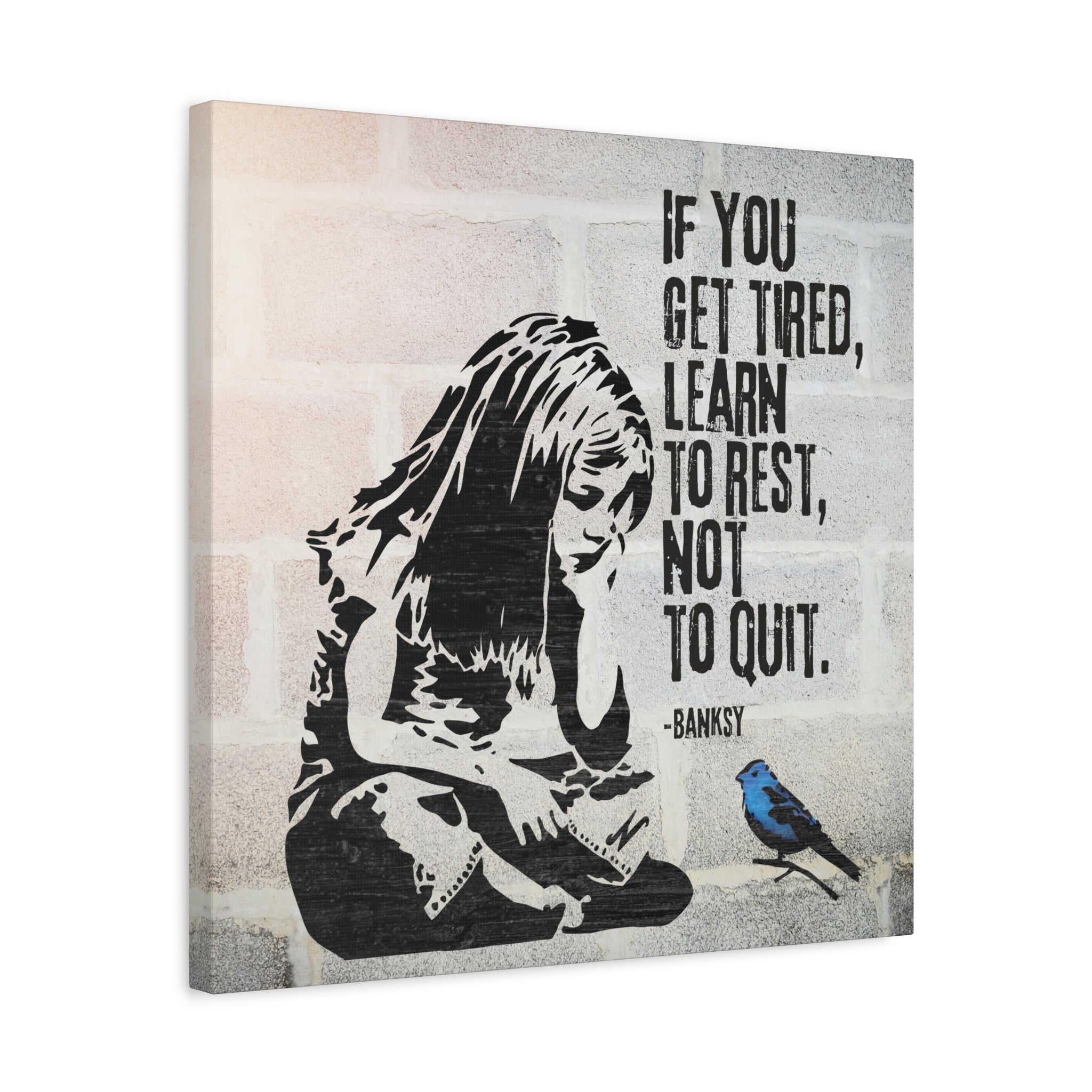Art: Banksy Blue Bird Canvas Print