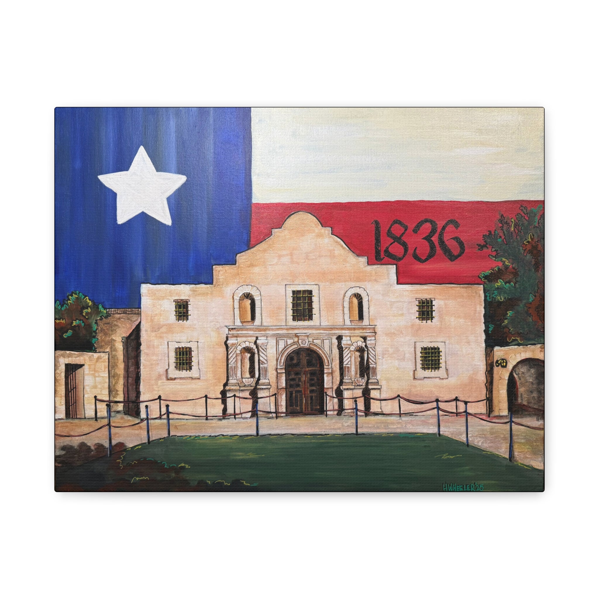 Art: Texas Flag Canvas Wall Art Print - Alamo 1836 Decor