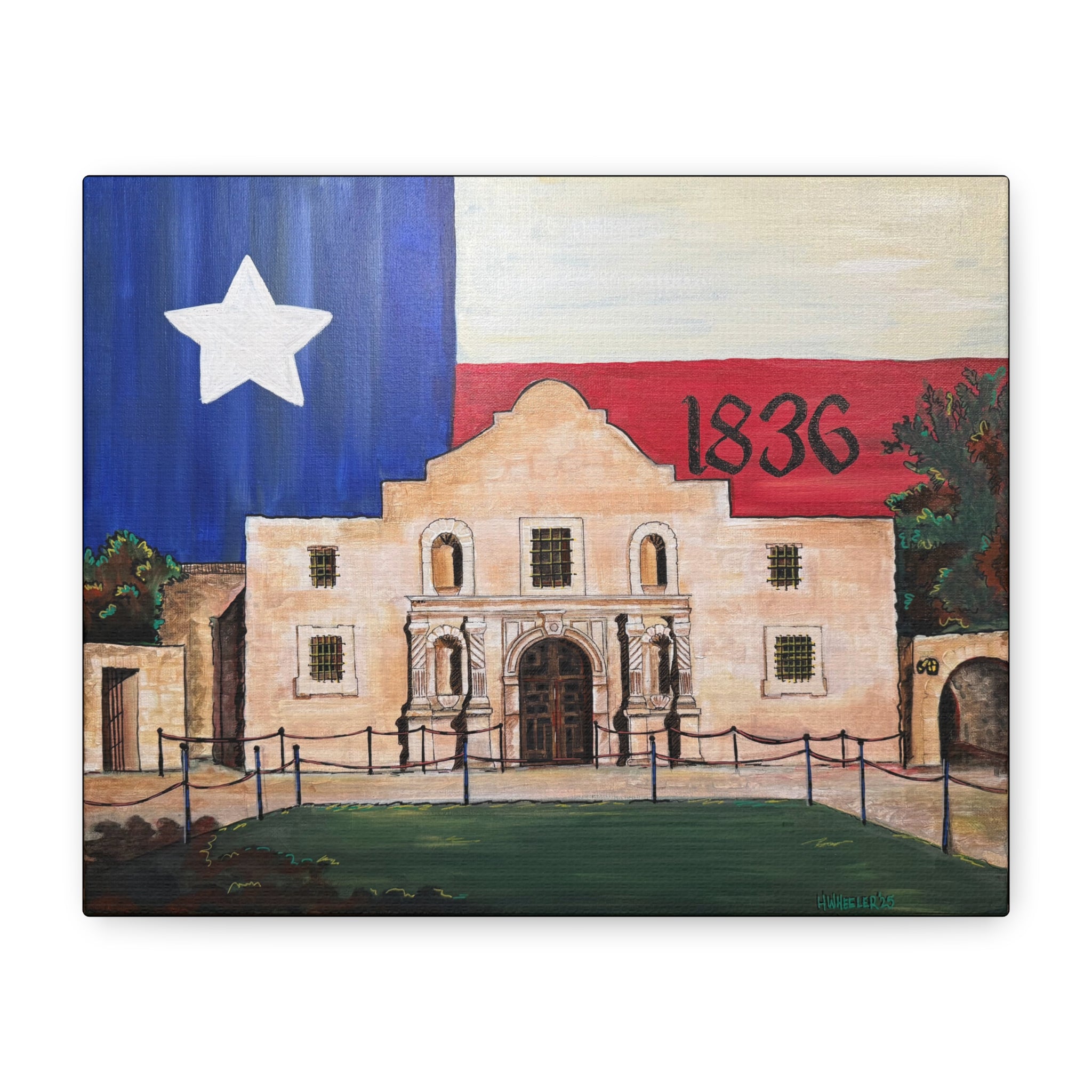 Art: Texas Flag Canvas Wall Art Print - Alamo 1836 Decor