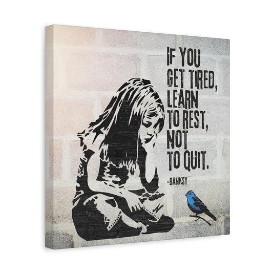 Art: Banksy Blue Bird Canvas Print