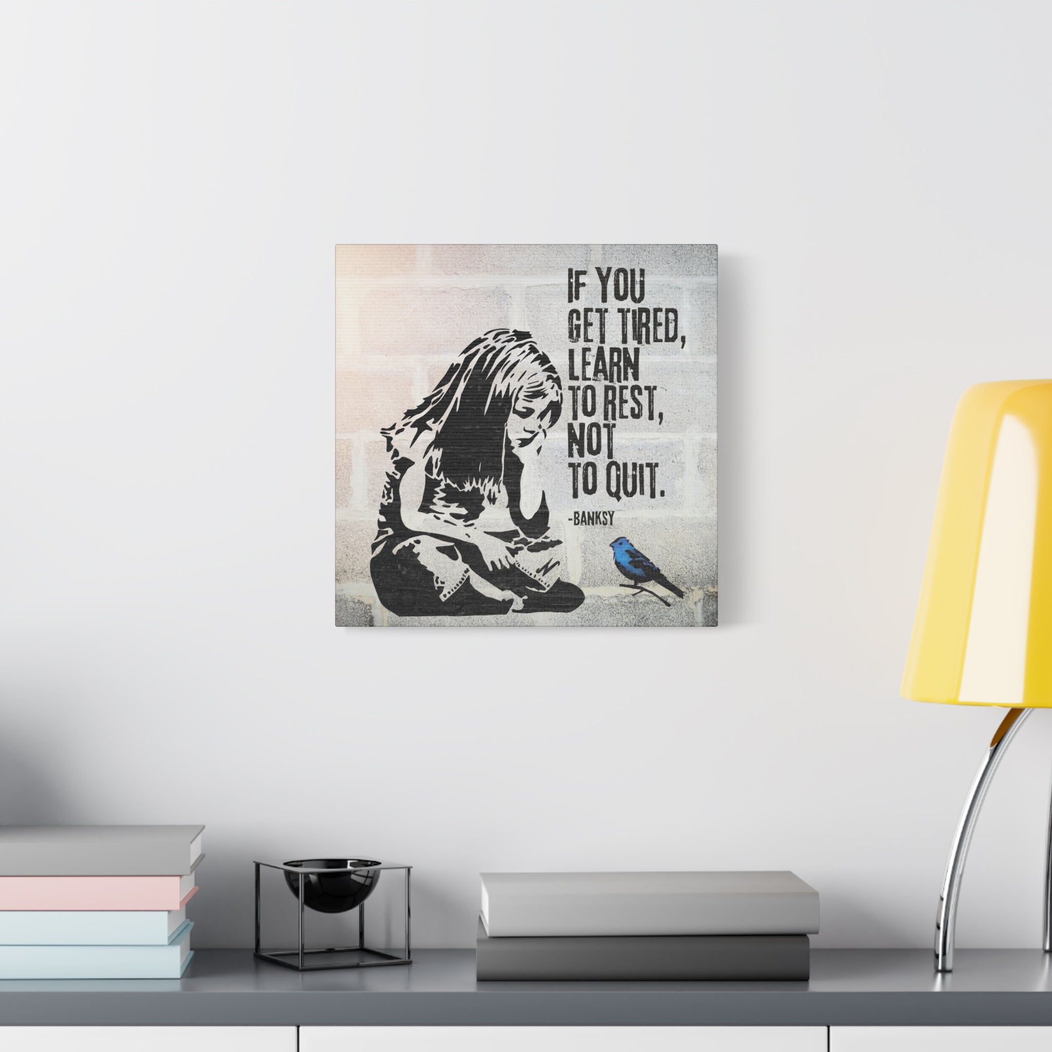 Art: Banksy Blue Bird Canvas Print