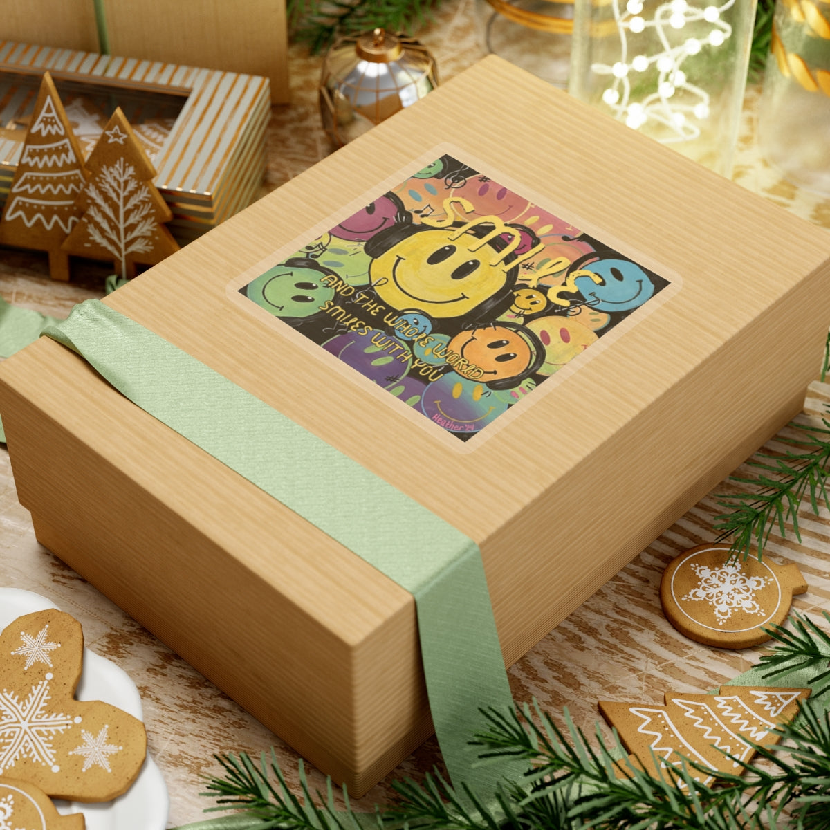 Sticker: Smile and the Whole World Smiles with You Kiss-Cut Stickers