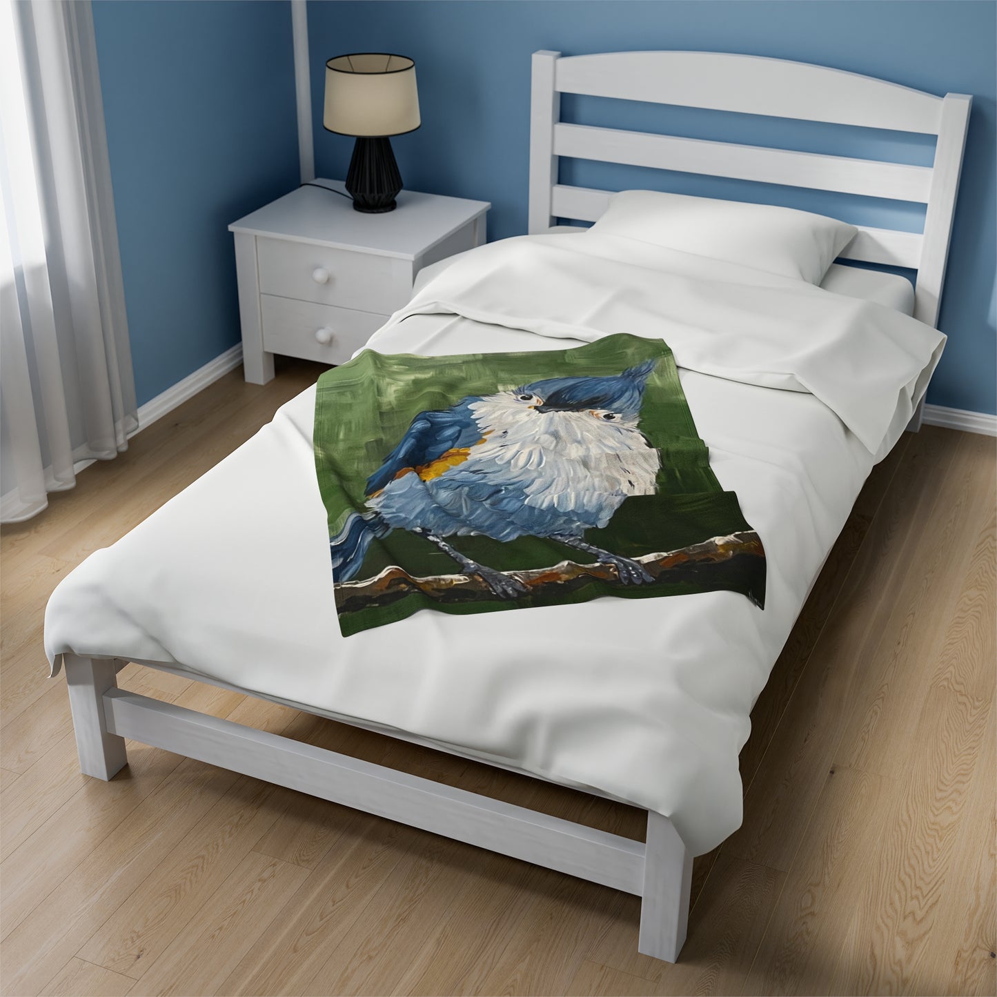 Blanket: Tufted Titmouse Velveteen Plush Blanket