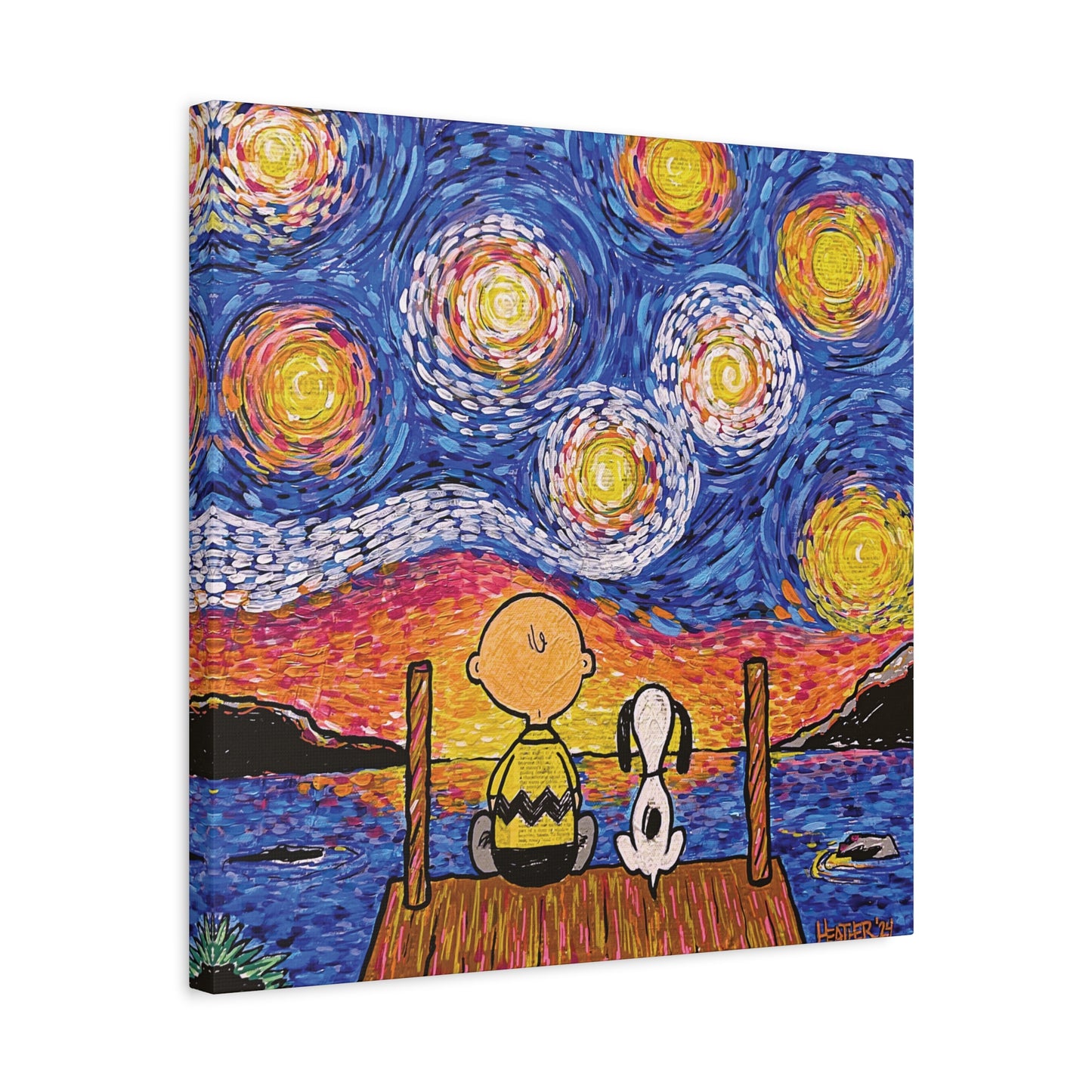 Art:  Starry Night at the River Canvas Print