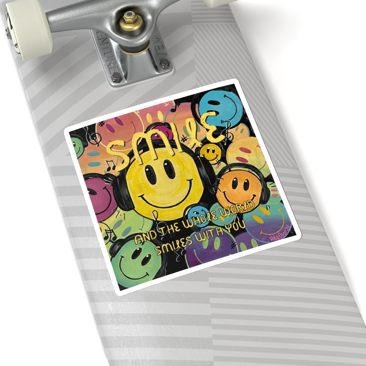 Sticker: Smile and the Whole World Smiles with You Kiss-Cut Stickers