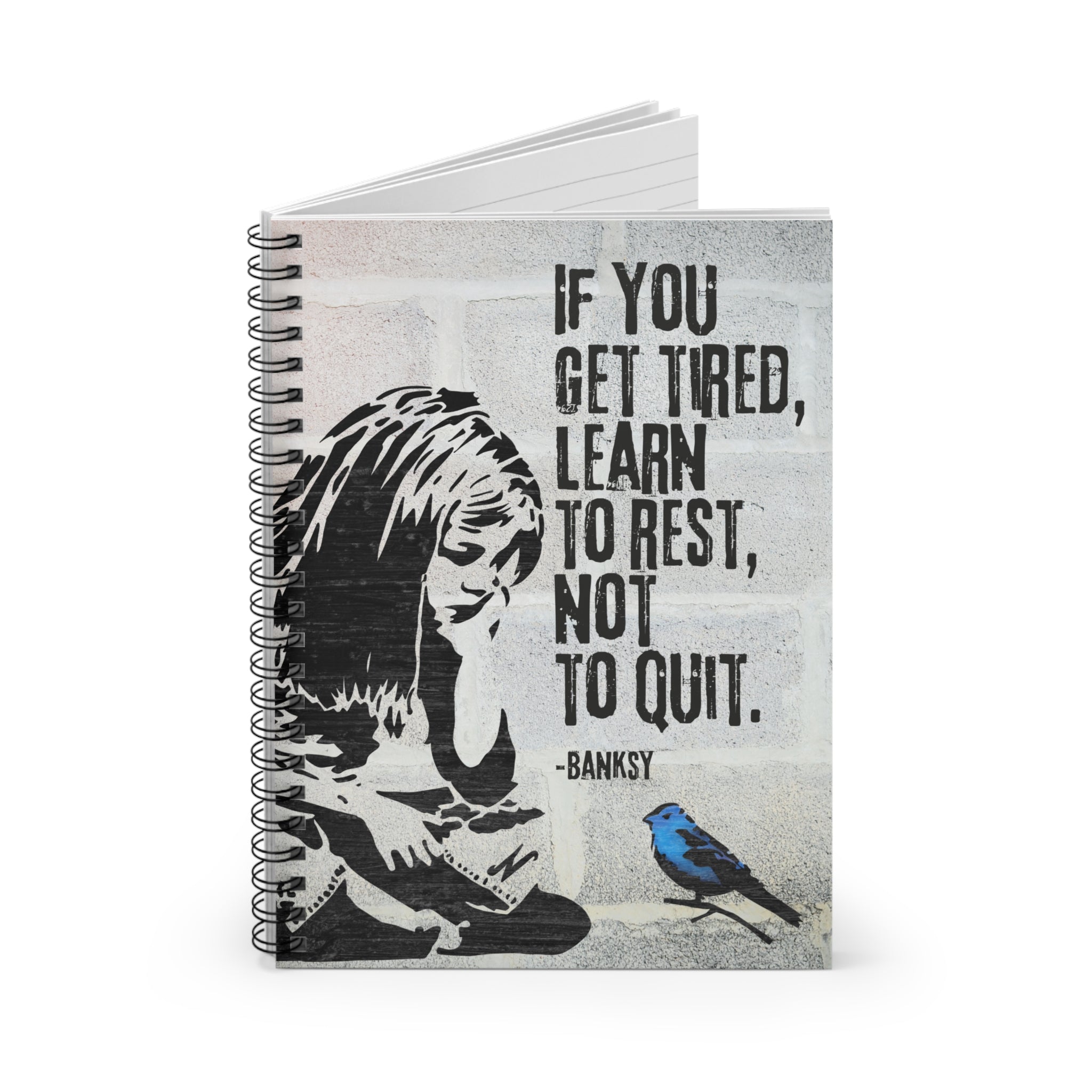 Journal: Banksy Inspired Spiral Notebook - Ruled Line
