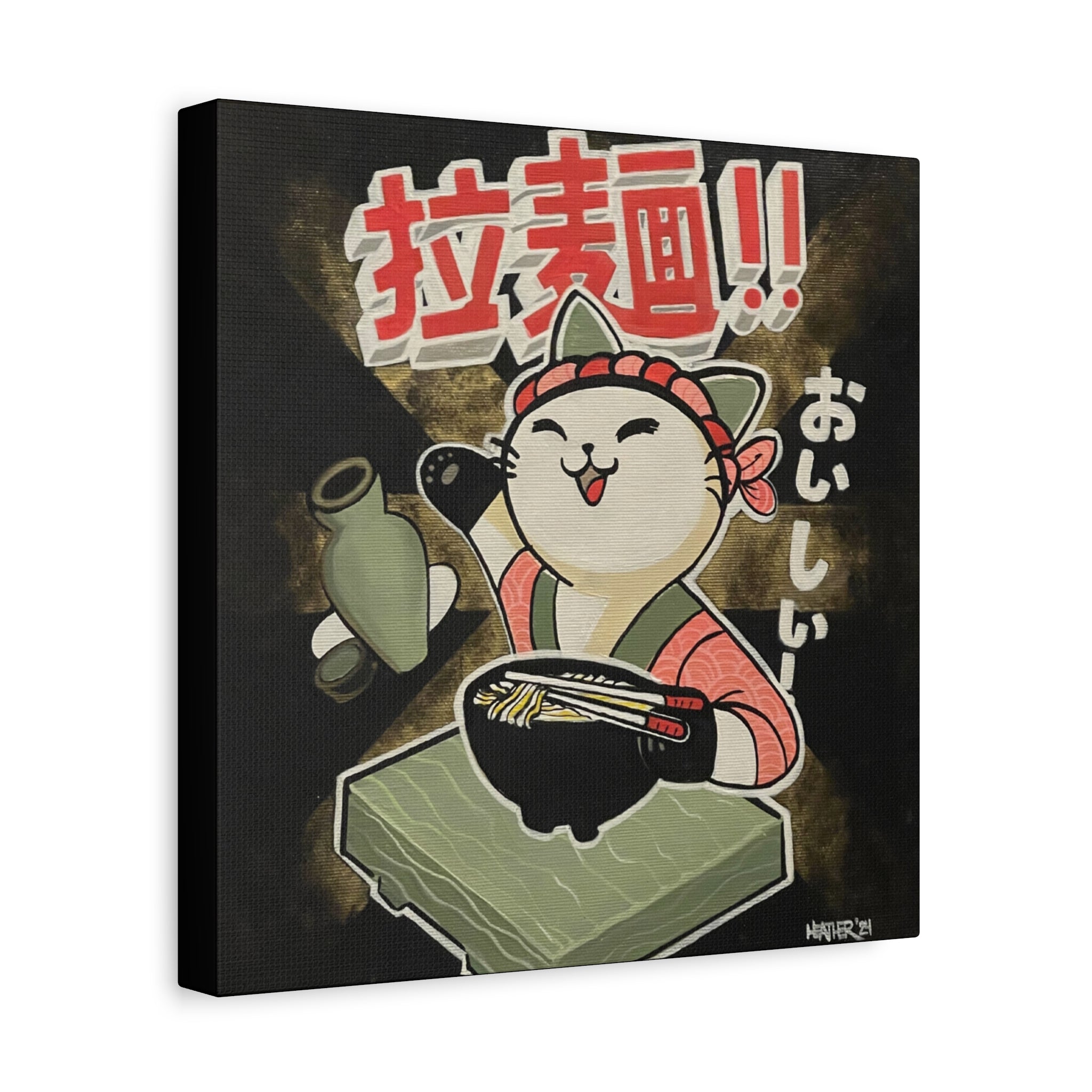 Art: Ramen Kitty Canvas Print