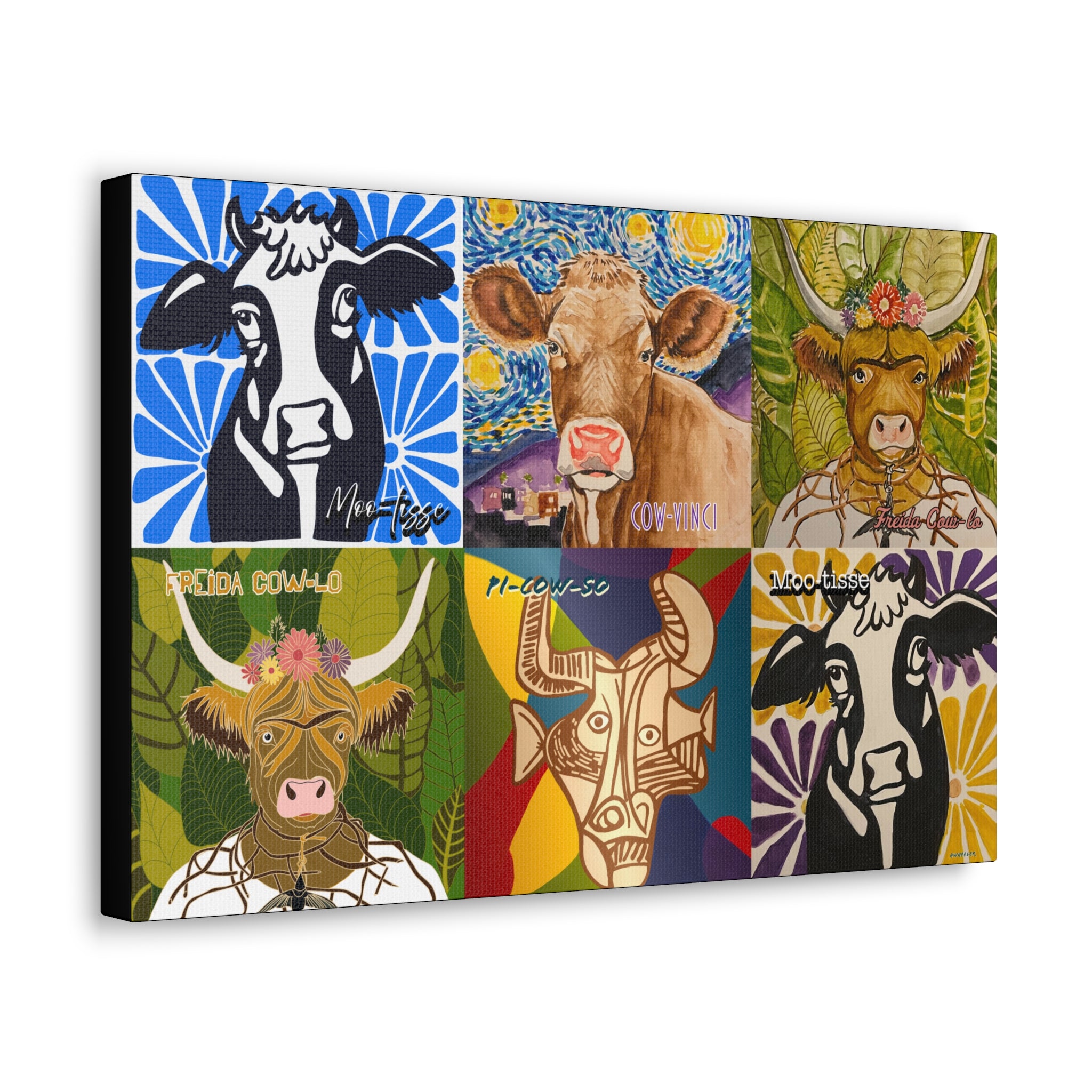Art: Master Artist Cow Canvas Gallery Wraps - Farmhouse Wall Art for Animal Lovers