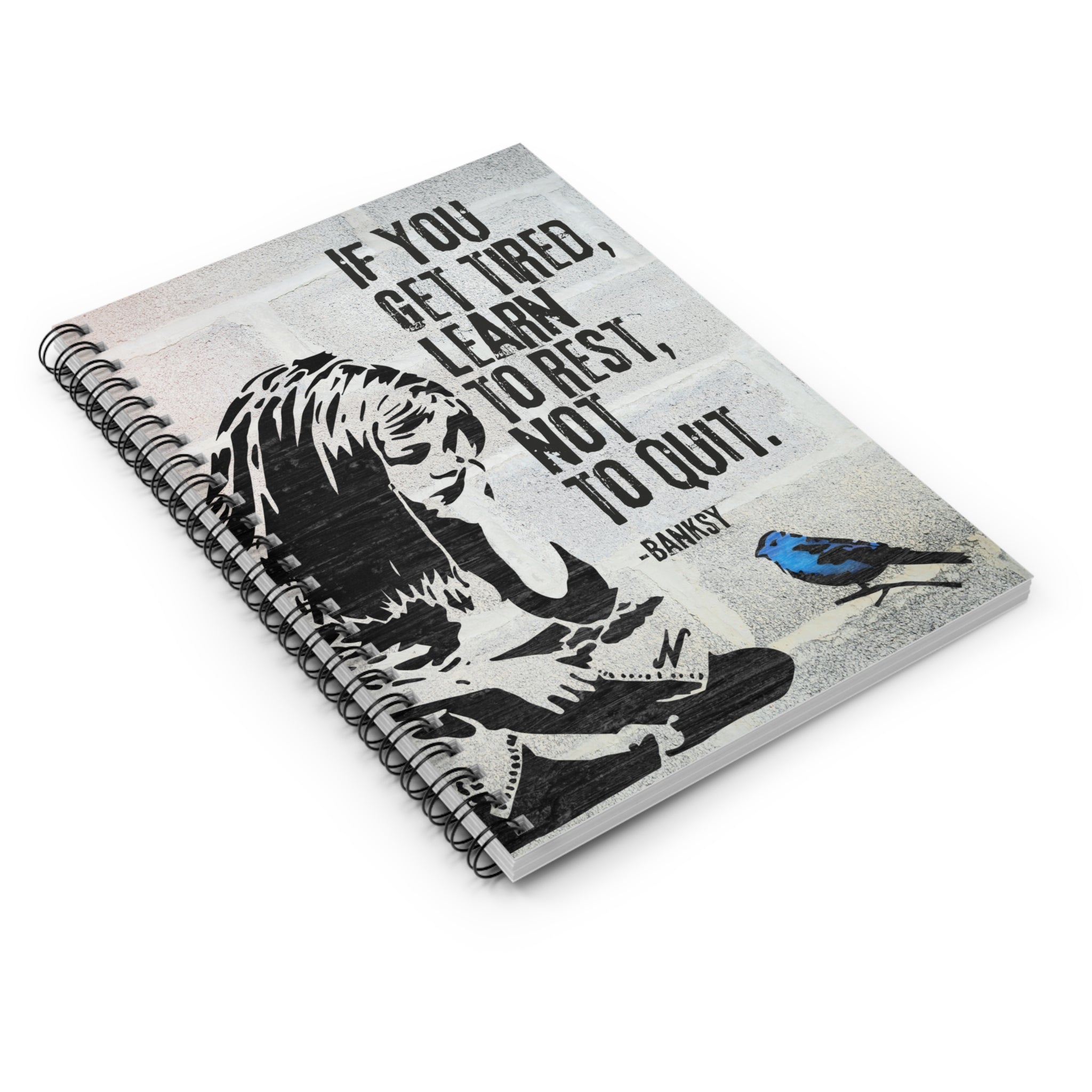 Journal: Banksy Inspired Spiral Notebook - Ruled Line