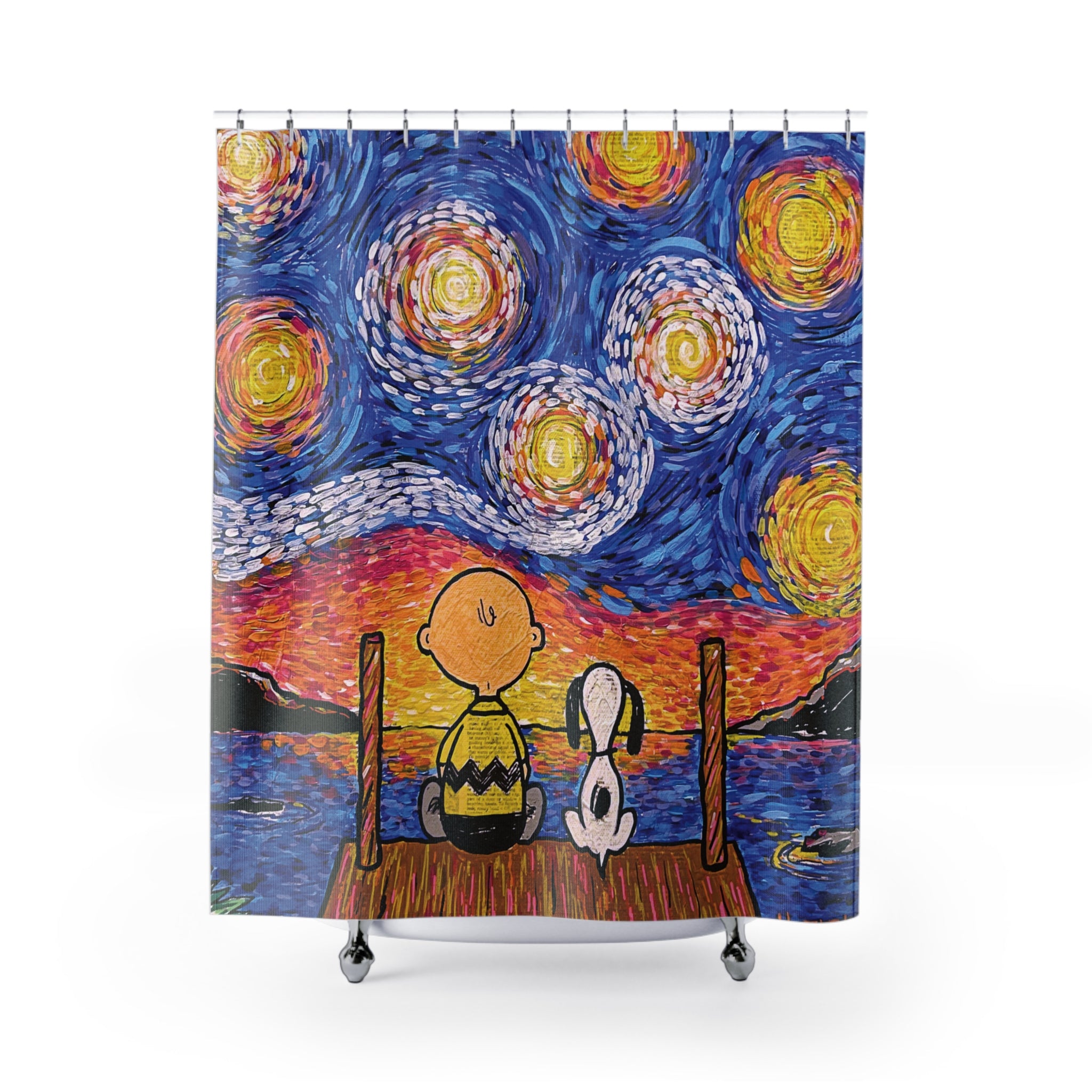 Shower Curtain: Starry Night at Lake
