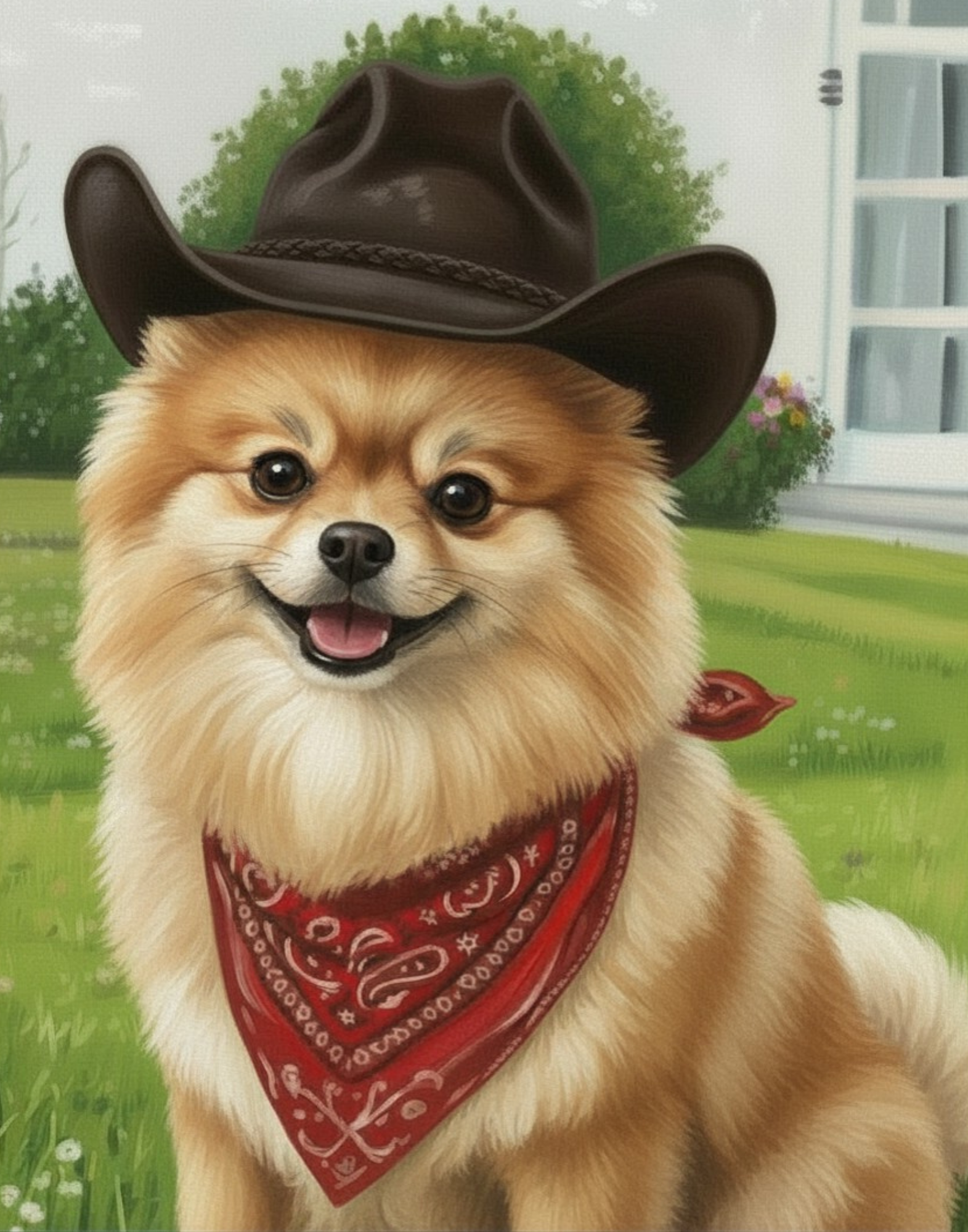 DIY Canvas Painting Kit Dog Cowboy