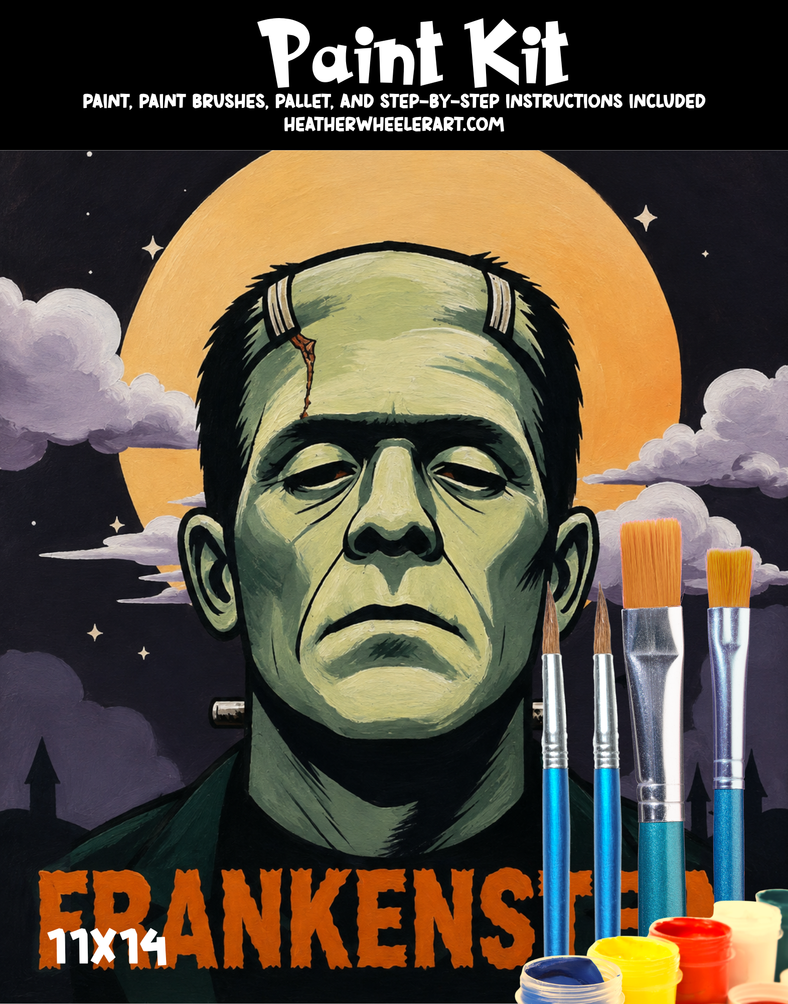 DIY Canvas Painting Kit Frankenstein - Canvas Original