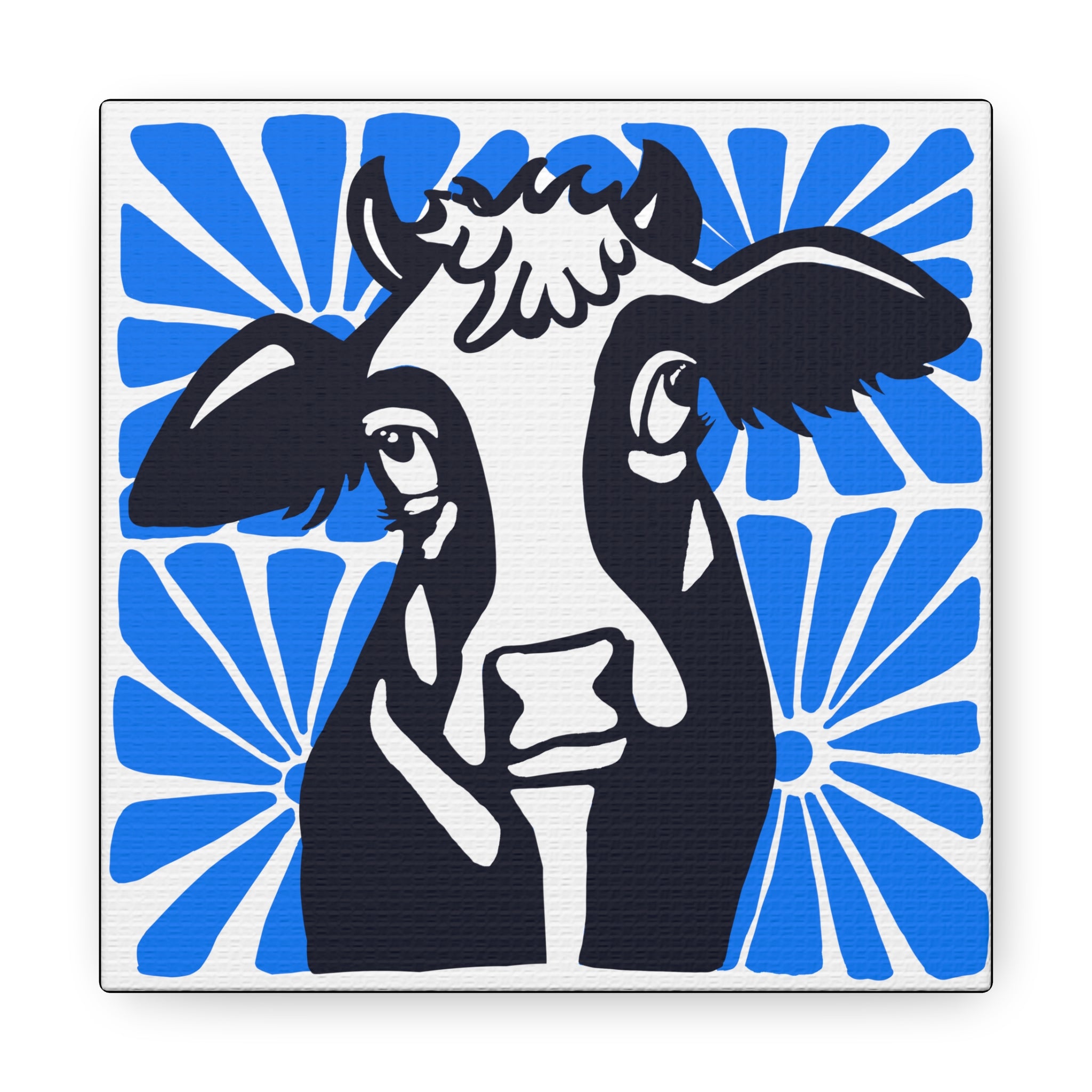 Art: Leonardo MOO-tisse Canvas Gallery Wrap - Floral Decor for Art and Cow Lovers