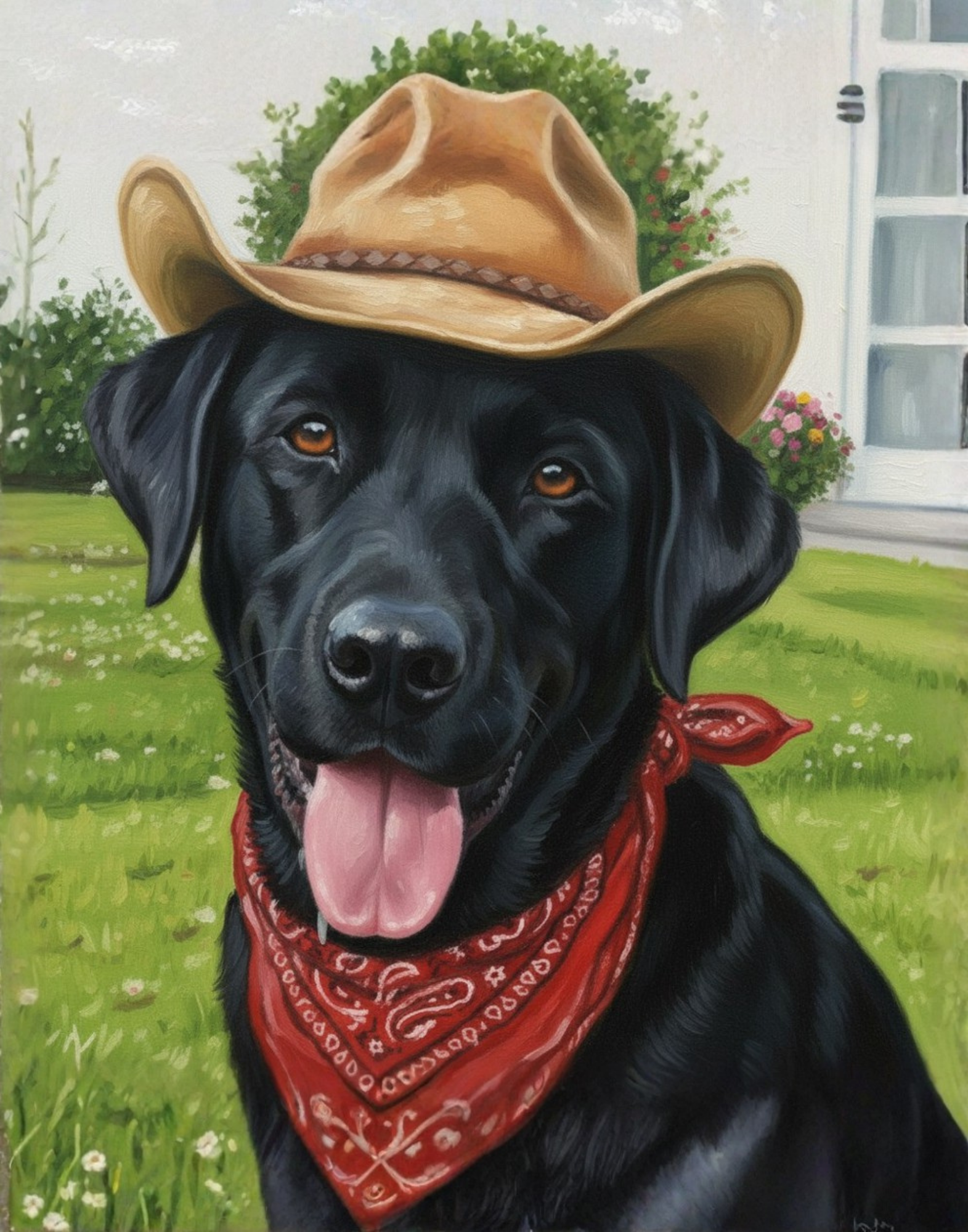 DIY Canvas Painting Kit Dog Cowboy